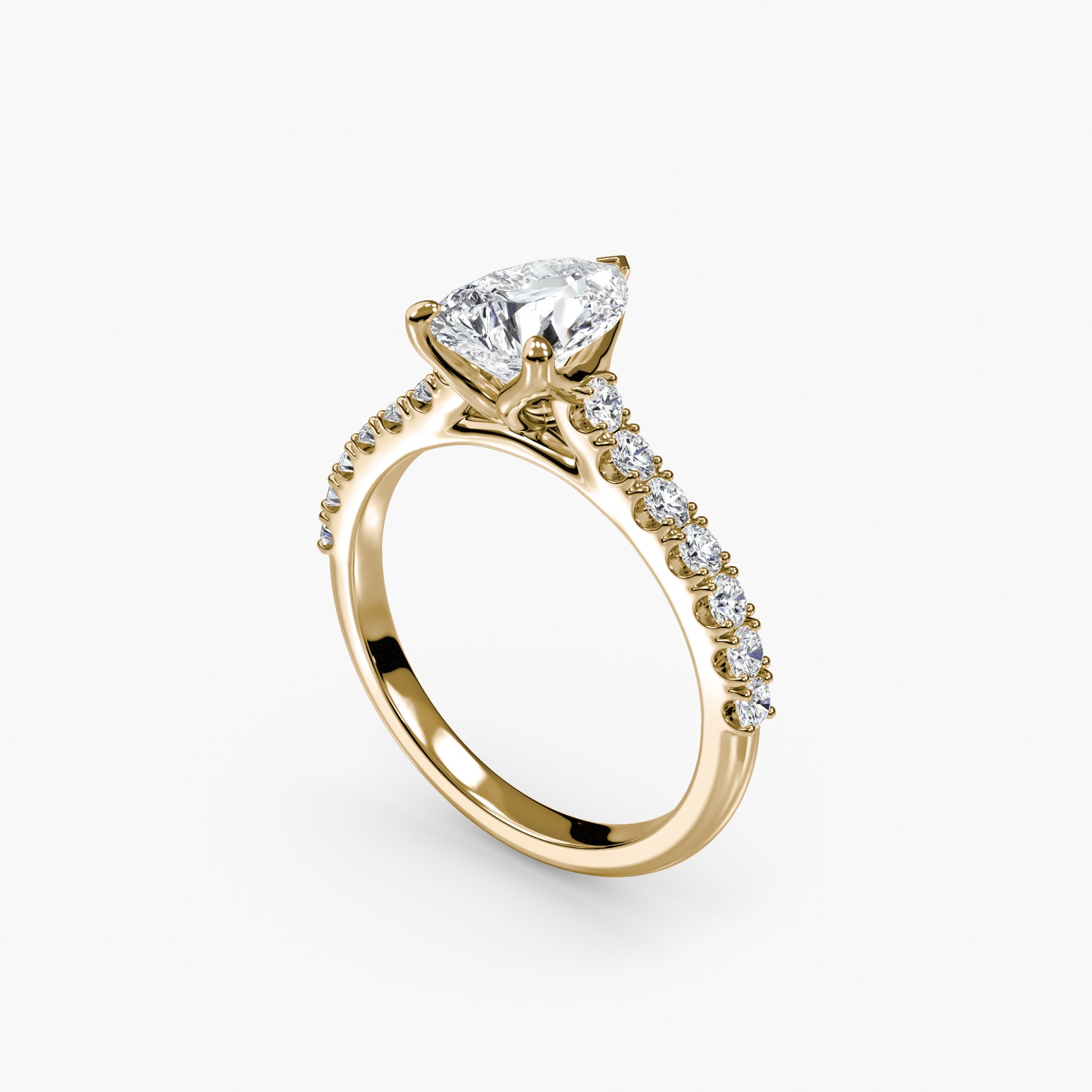 Gabriella Solitaire Diamond Ring with Side Stones