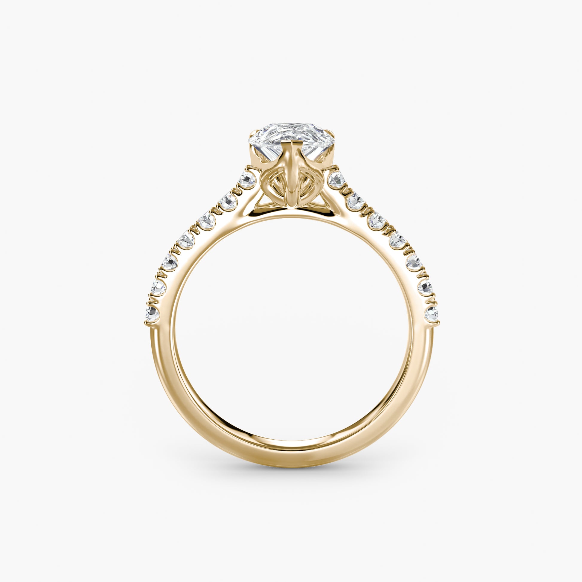 Gabriella Solitaire Diamond Ring with Side Stones