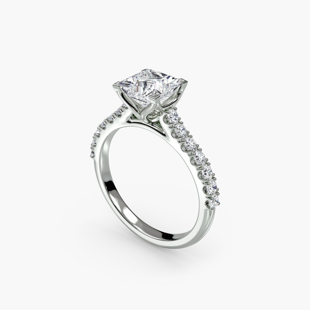 Gabriella Solitaire Diamond Ring with Side Stones