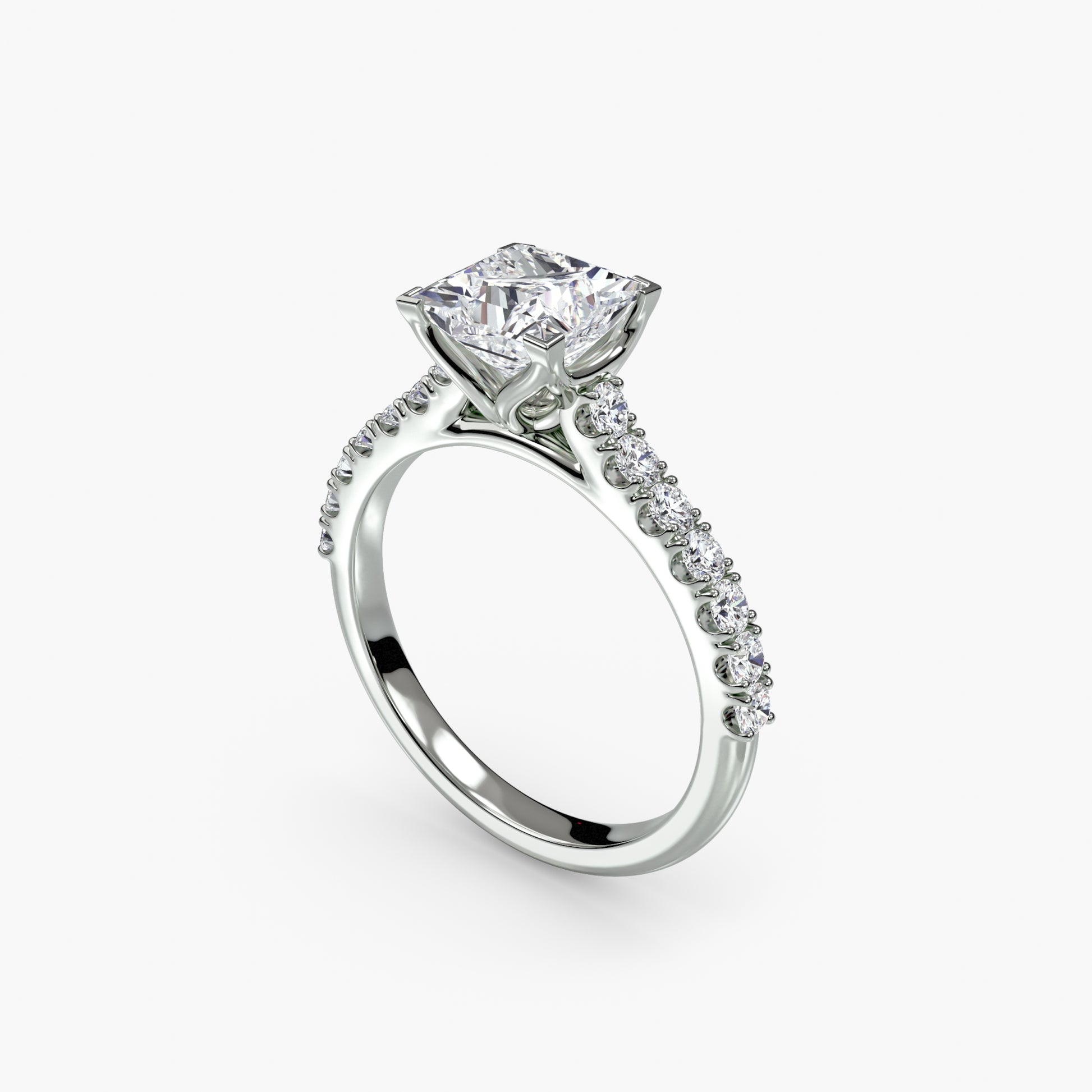 Gabriella Solitaire Diamond Ring with Side Stones