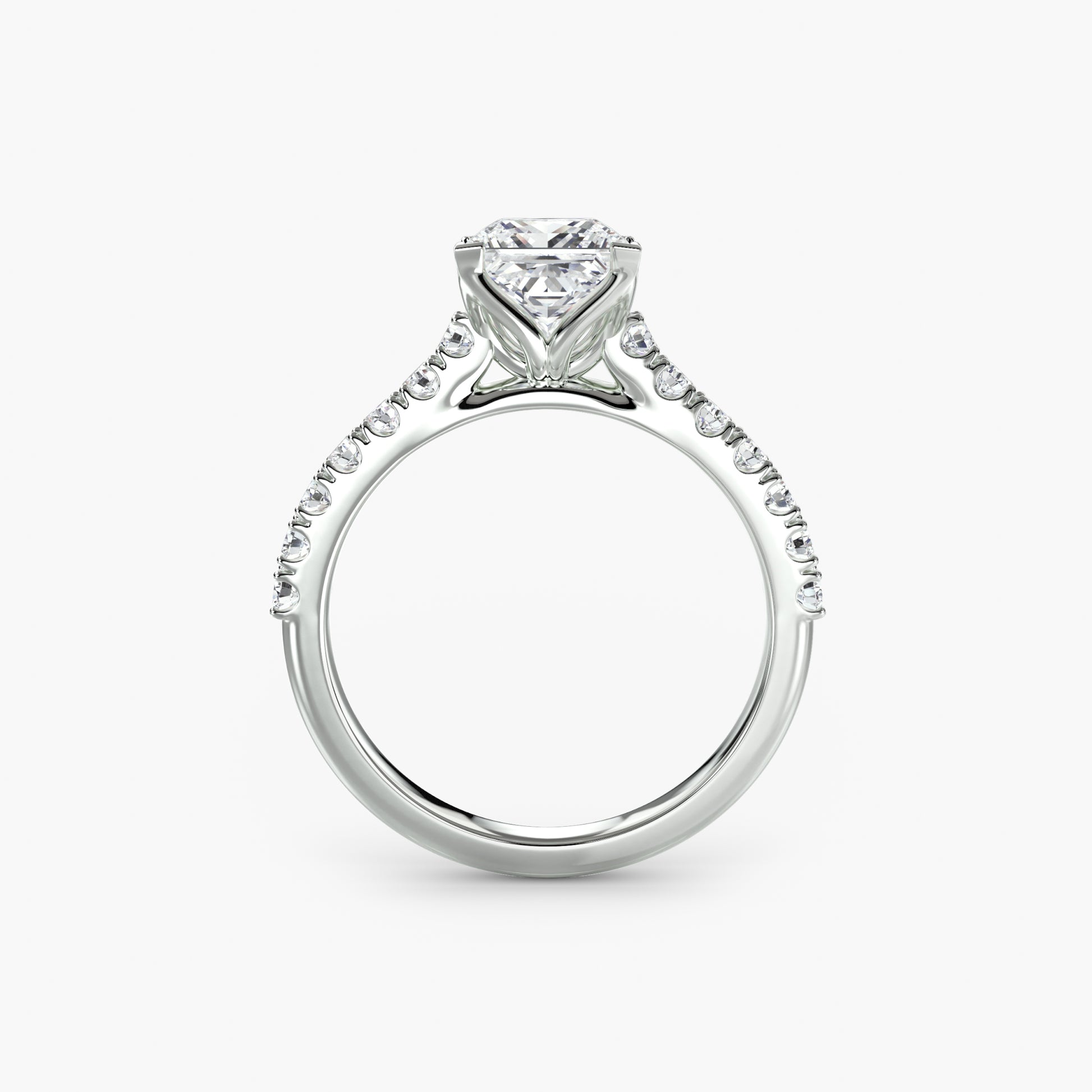 Gabriella Solitaire Diamond Ring with Side Stones