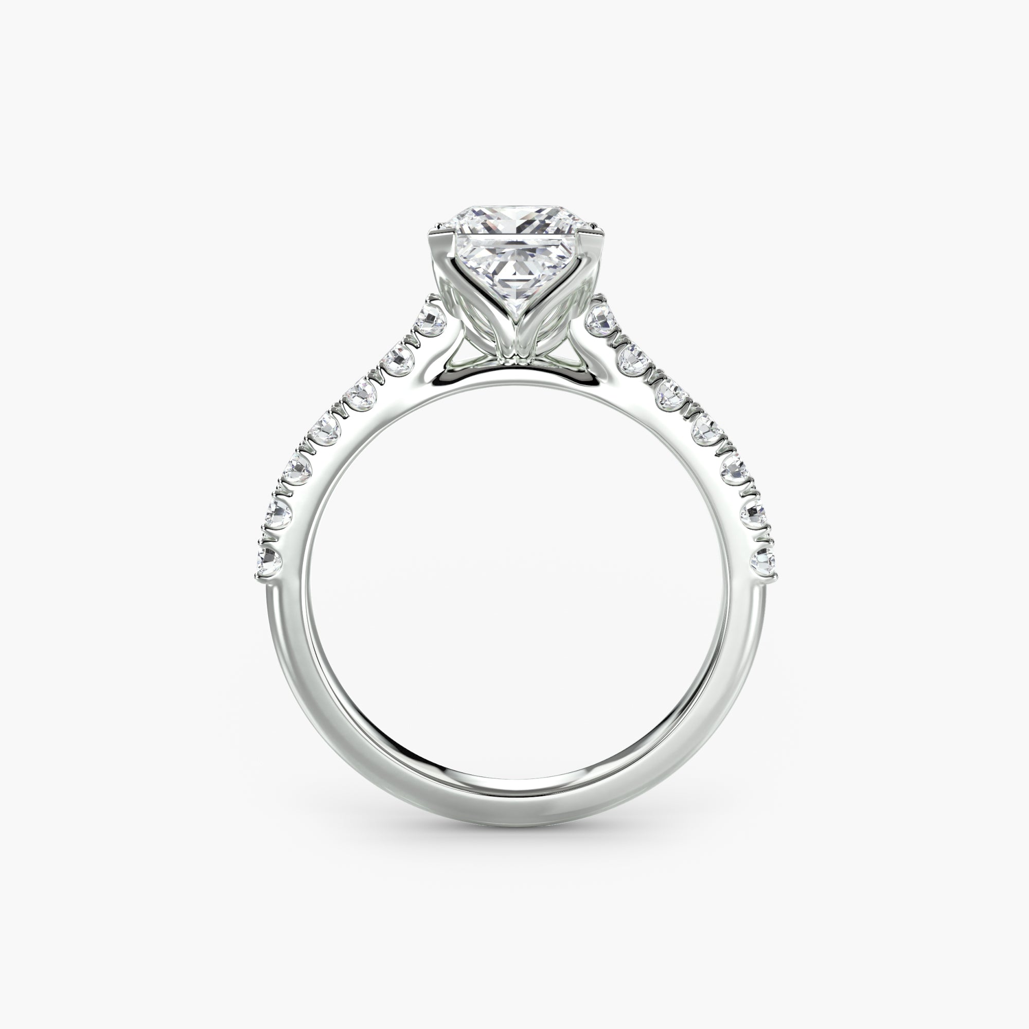 Gabriella Solitaire Diamond Ring with Side Stones