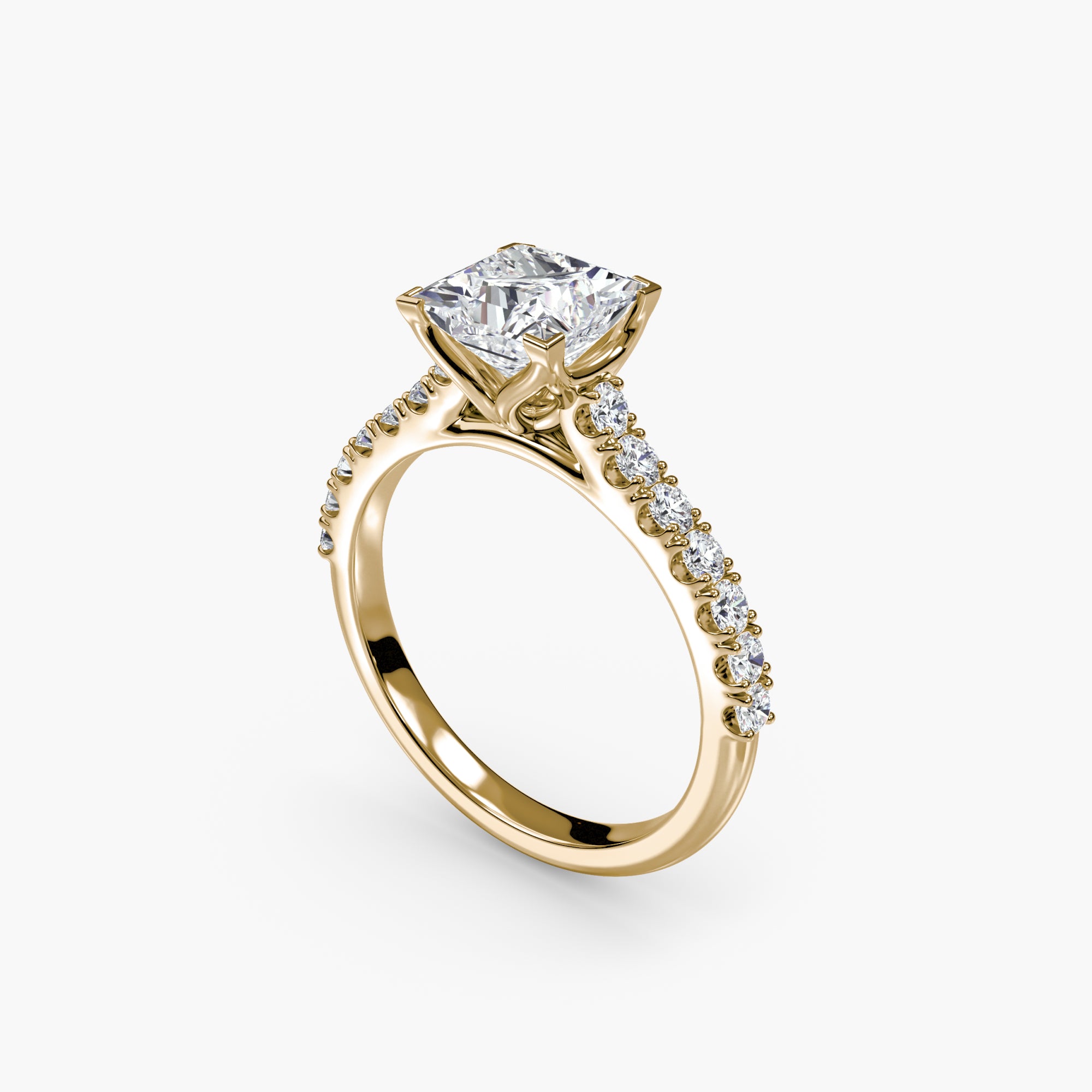 Gabriella Solitaire Diamond Ring with Side Stones