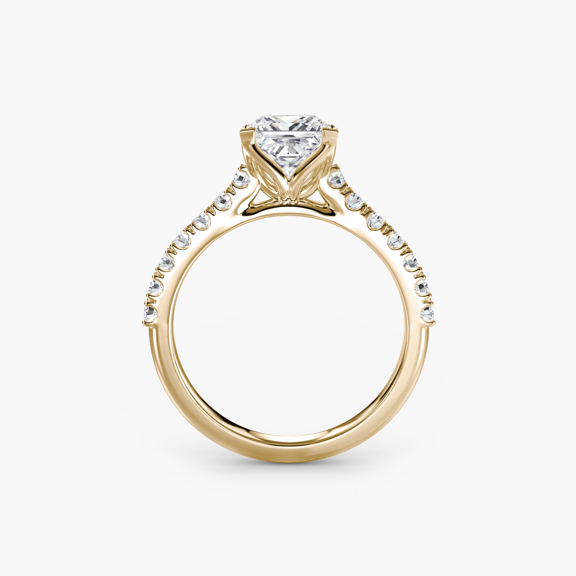 Gabriella Solitaire Diamond Ring with Side Stones