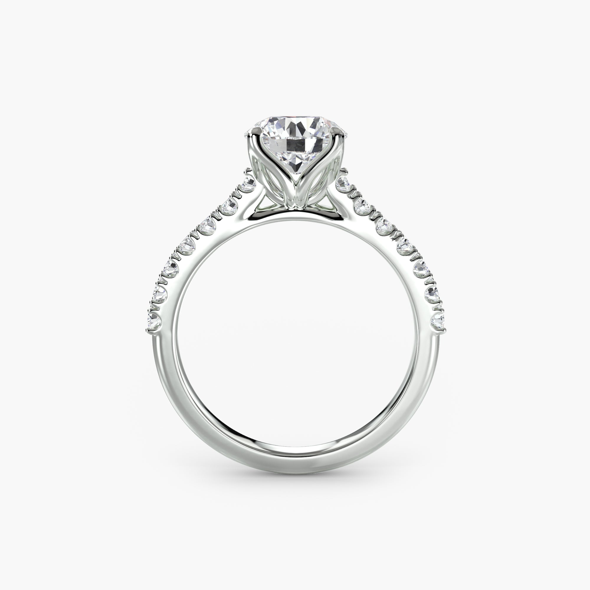 Gabriella Solitaire Diamond Ring with Side Stones