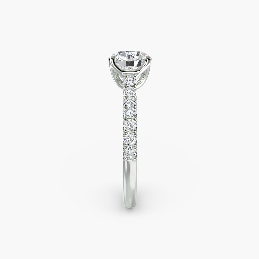 Gabriella Solitaire Diamond Ring with Side Stones