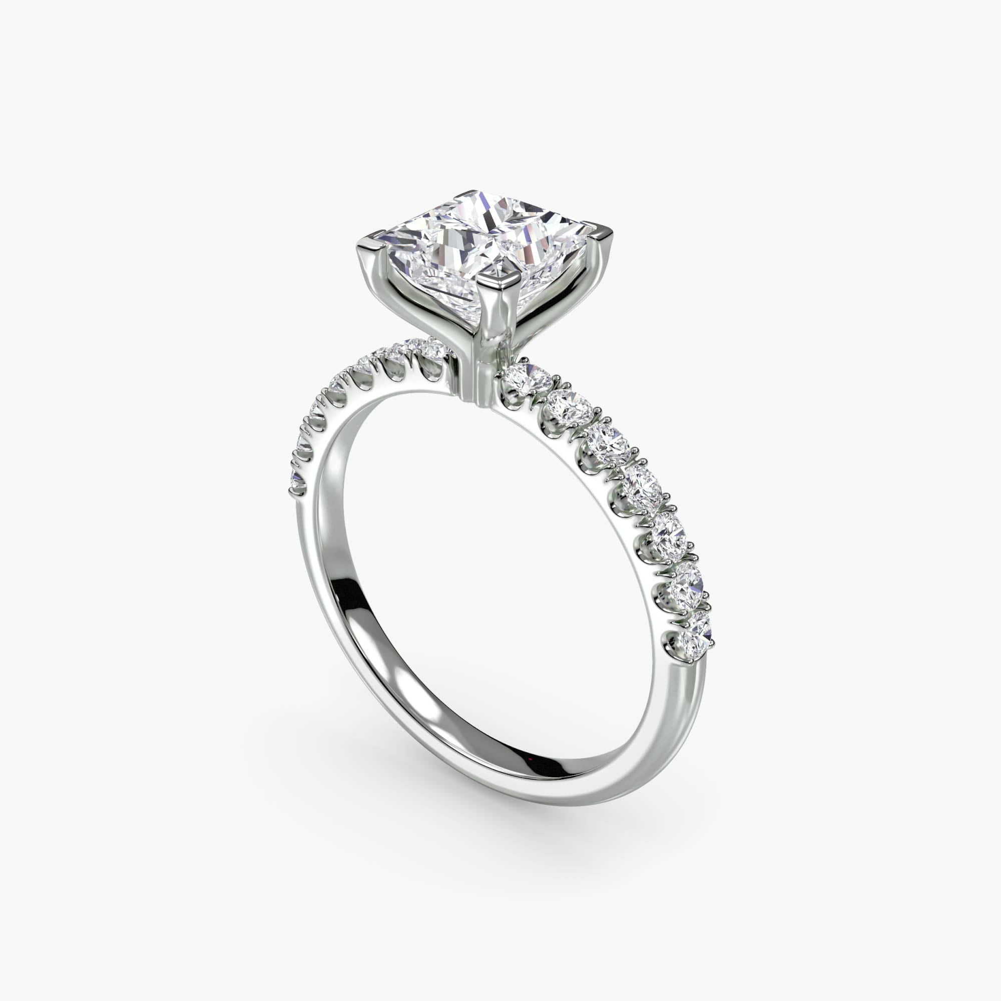 Jacqueline Solitaire Diamond Ring with Side Stones