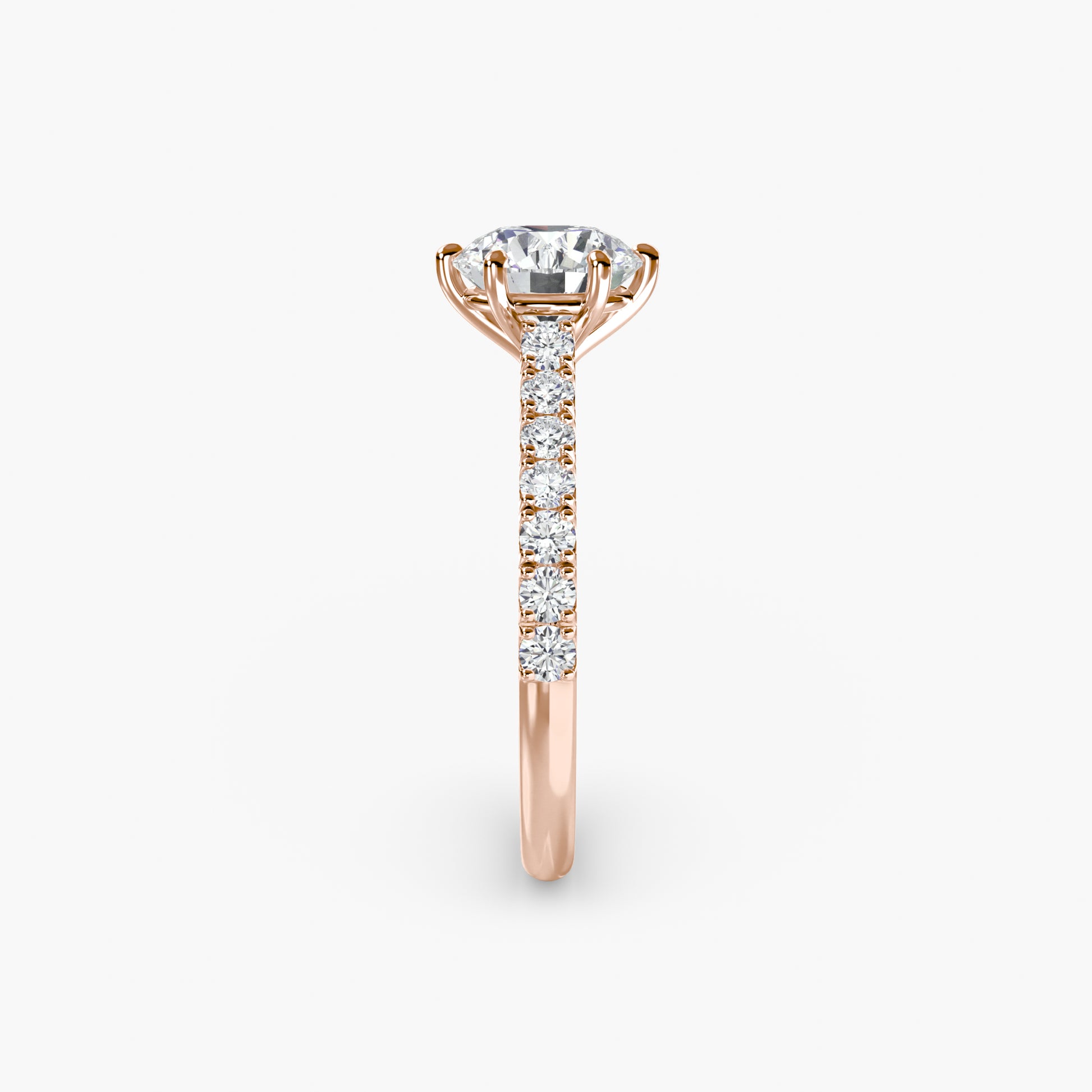 Caterina Solitaire Diamond Ring with Side Stones