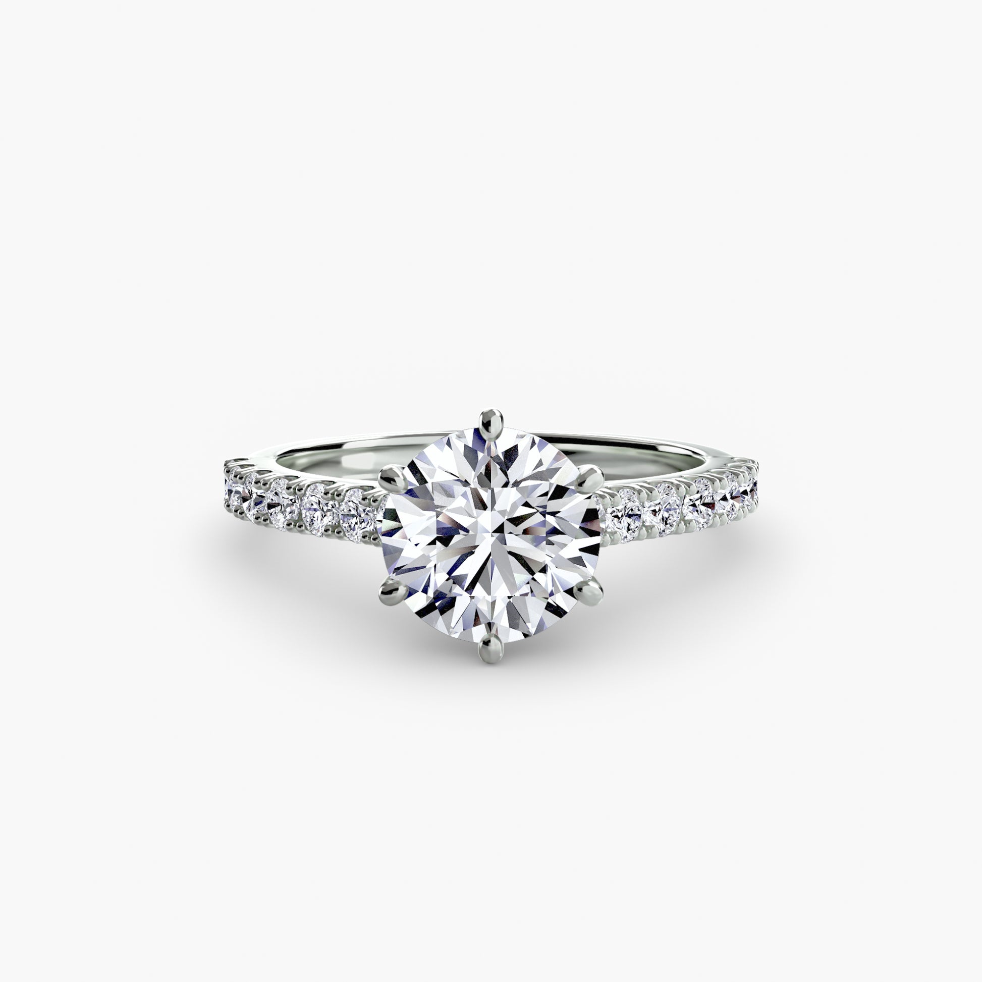 Caterina Solitaire Diamond Ring with Side Stones