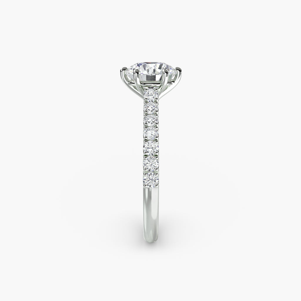 Caterina Solitaire Diamond Ring with Side Stones