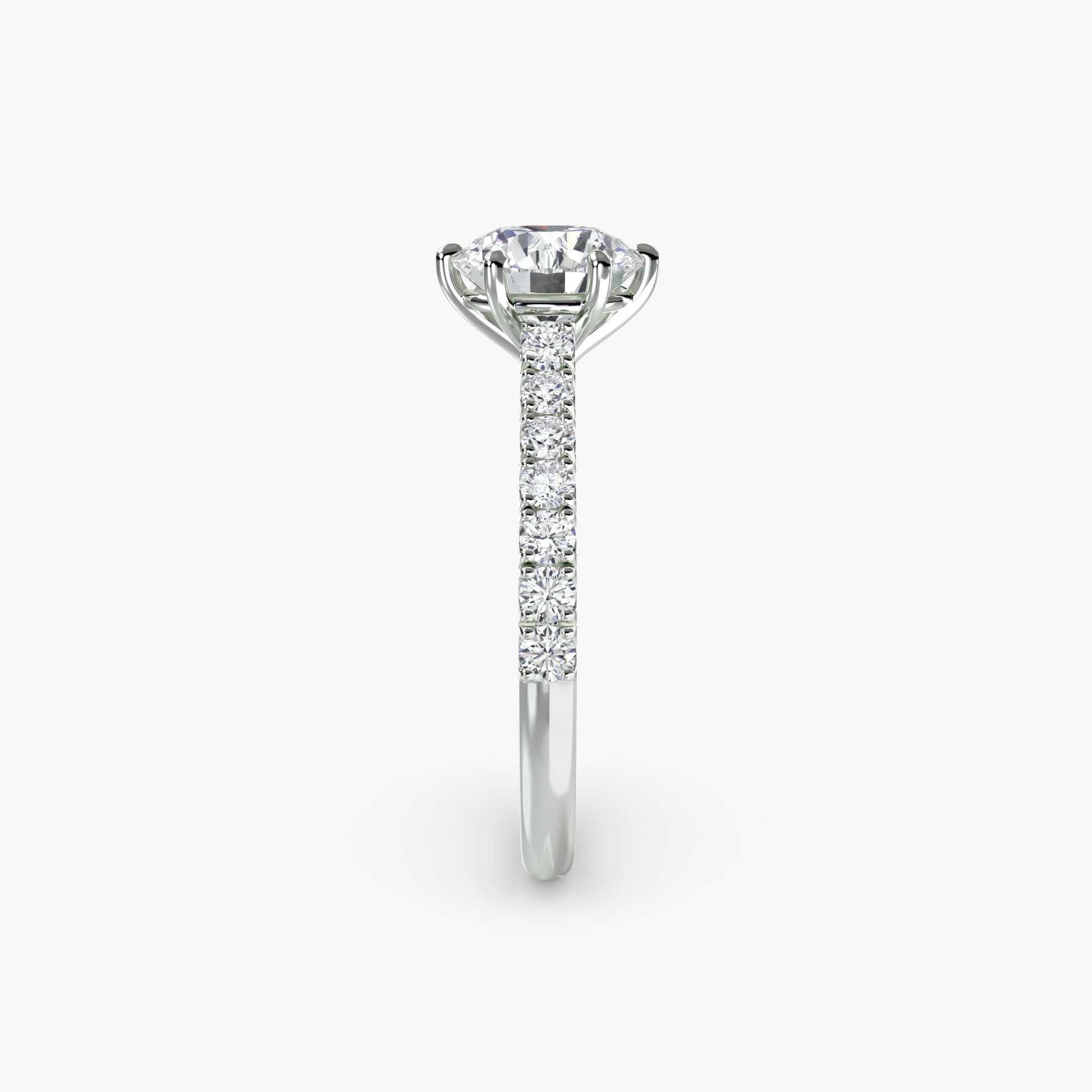 Caterina Solitaire Diamond Ring with Side Stones