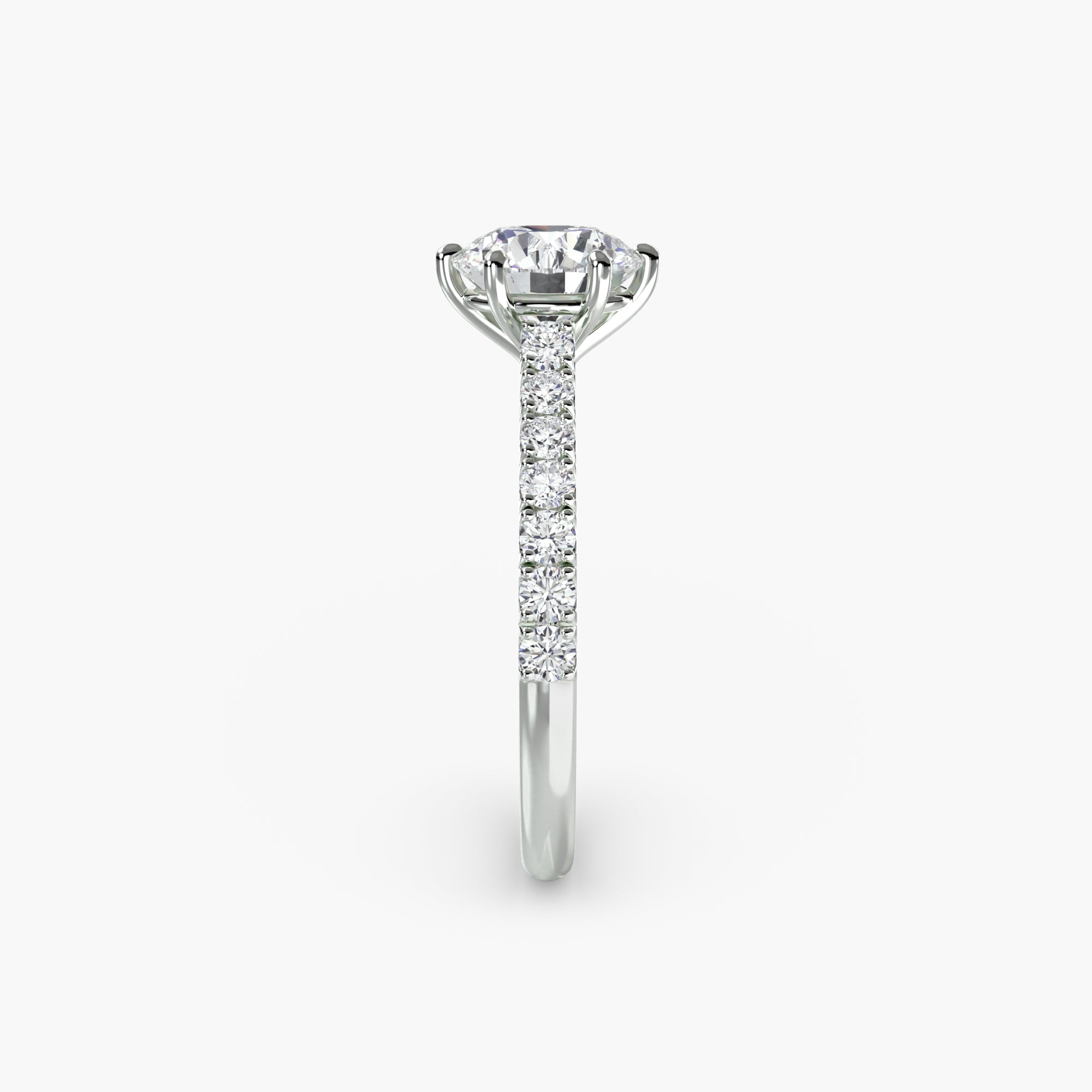 Caterina Solitaire Diamond Ring with Side Stones