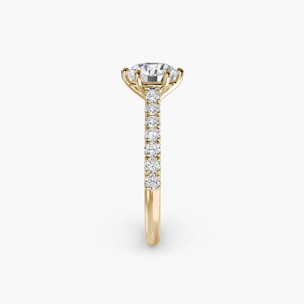 Caterina Solitaire Diamond Ring with Side Stones