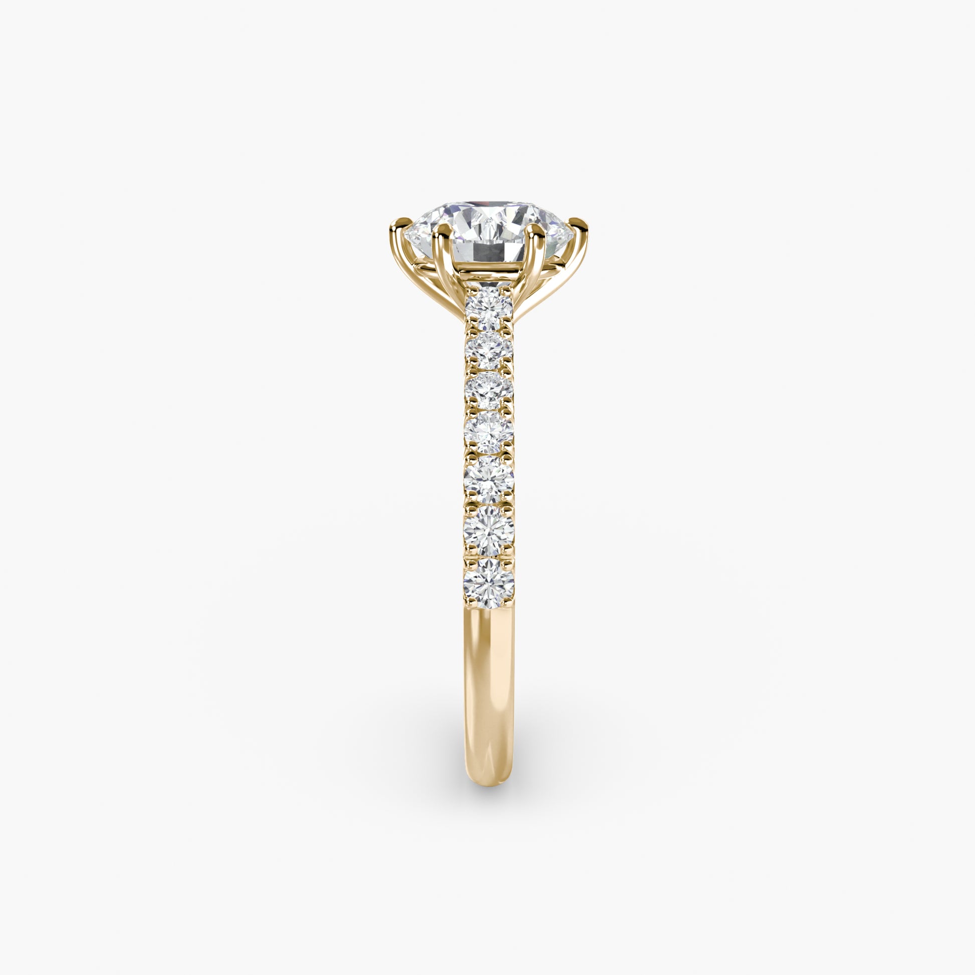 Caterina Solitaire Diamond Ring with Side Stones