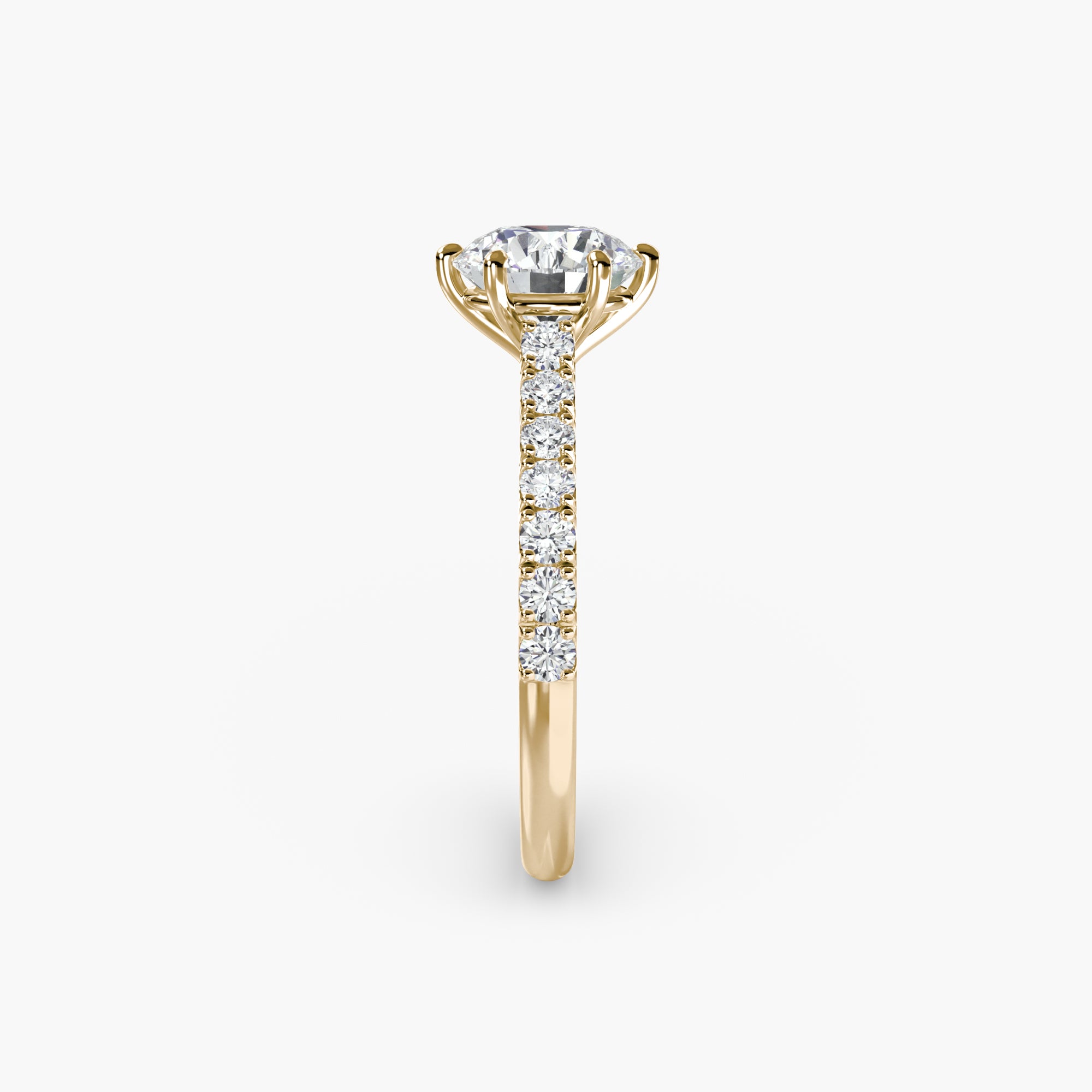 Caterina Solitaire Diamond Ring with Side Stones