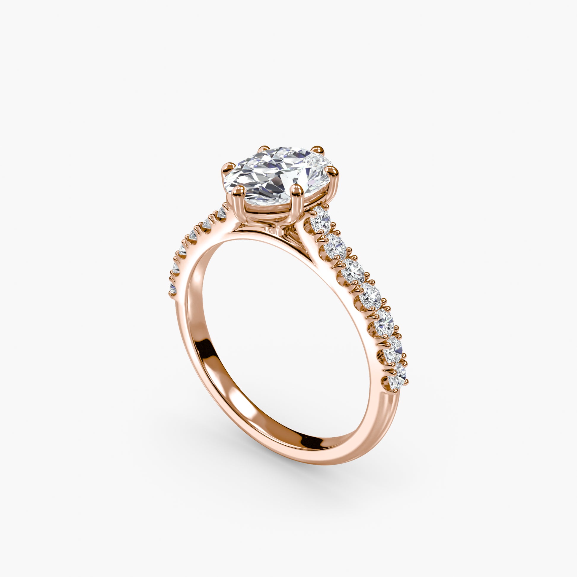 Caterina Solitaire Diamond Ring with Side Stones