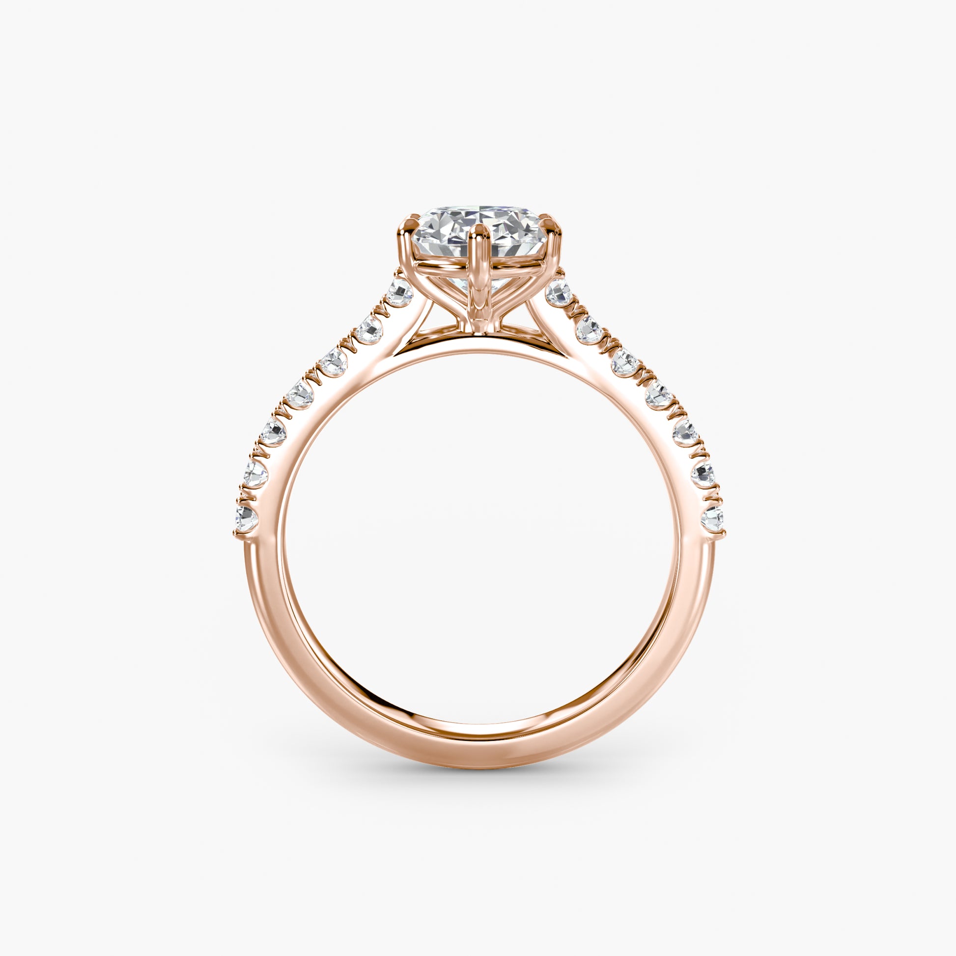 Caterina Solitaire Diamond Ring with Side Stones