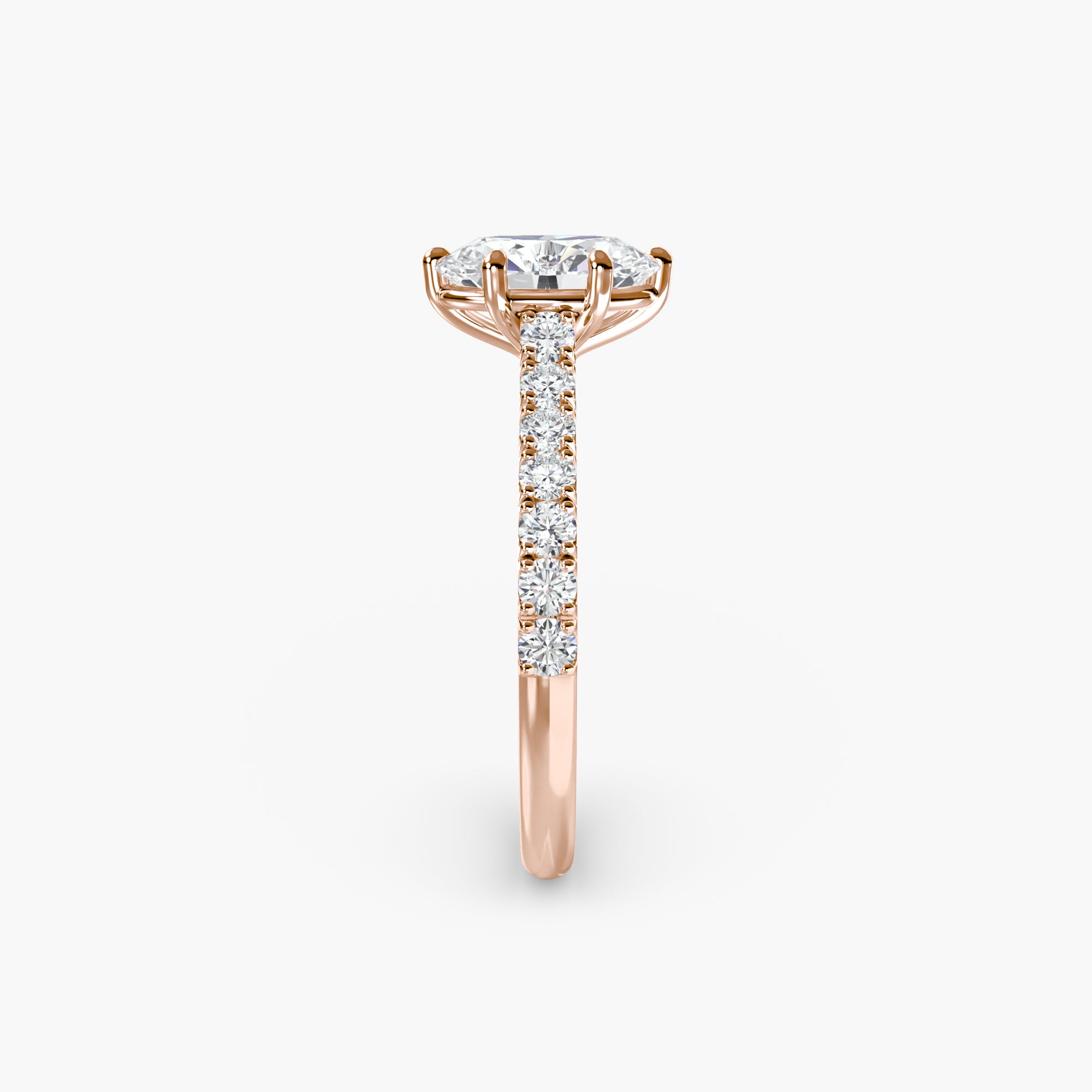 Caterina Solitaire Diamond Ring with Side Stones