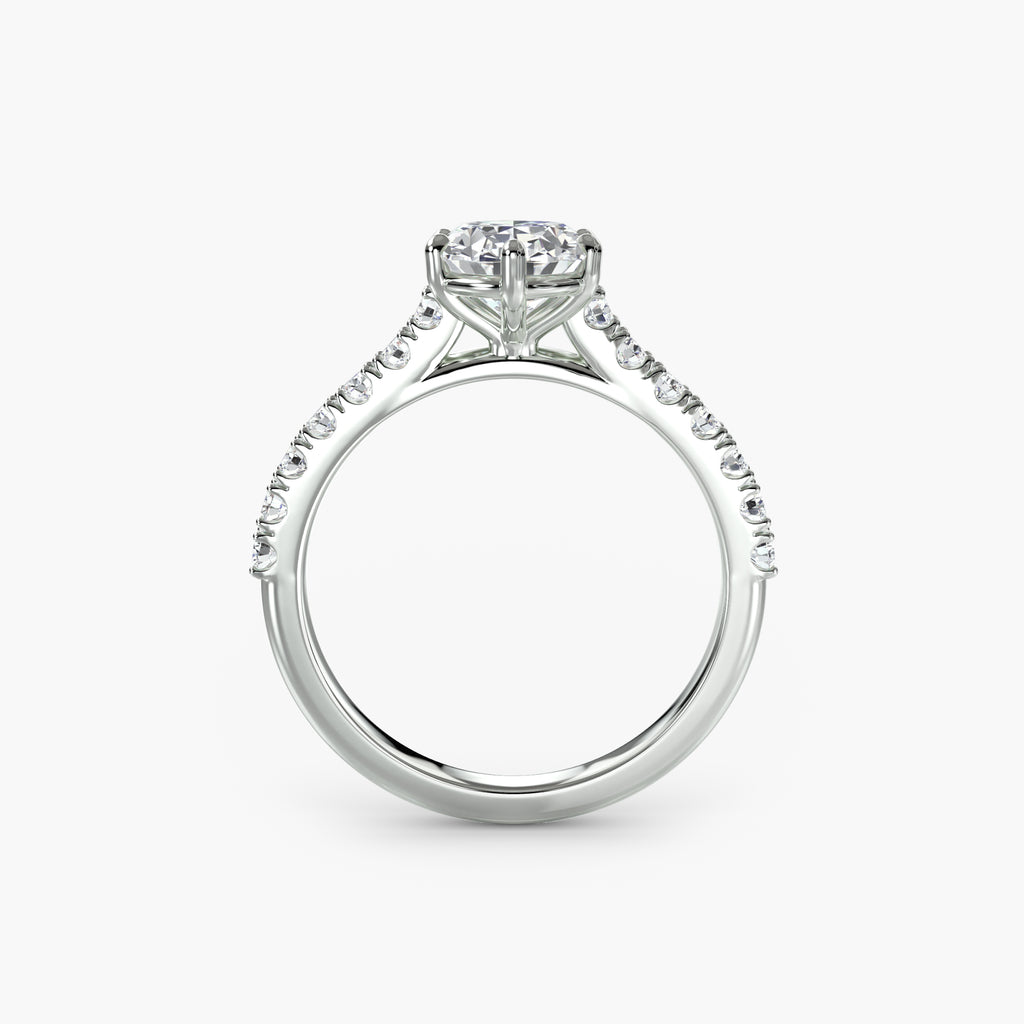 Caterina Solitaire Diamond Ring with Side Stones