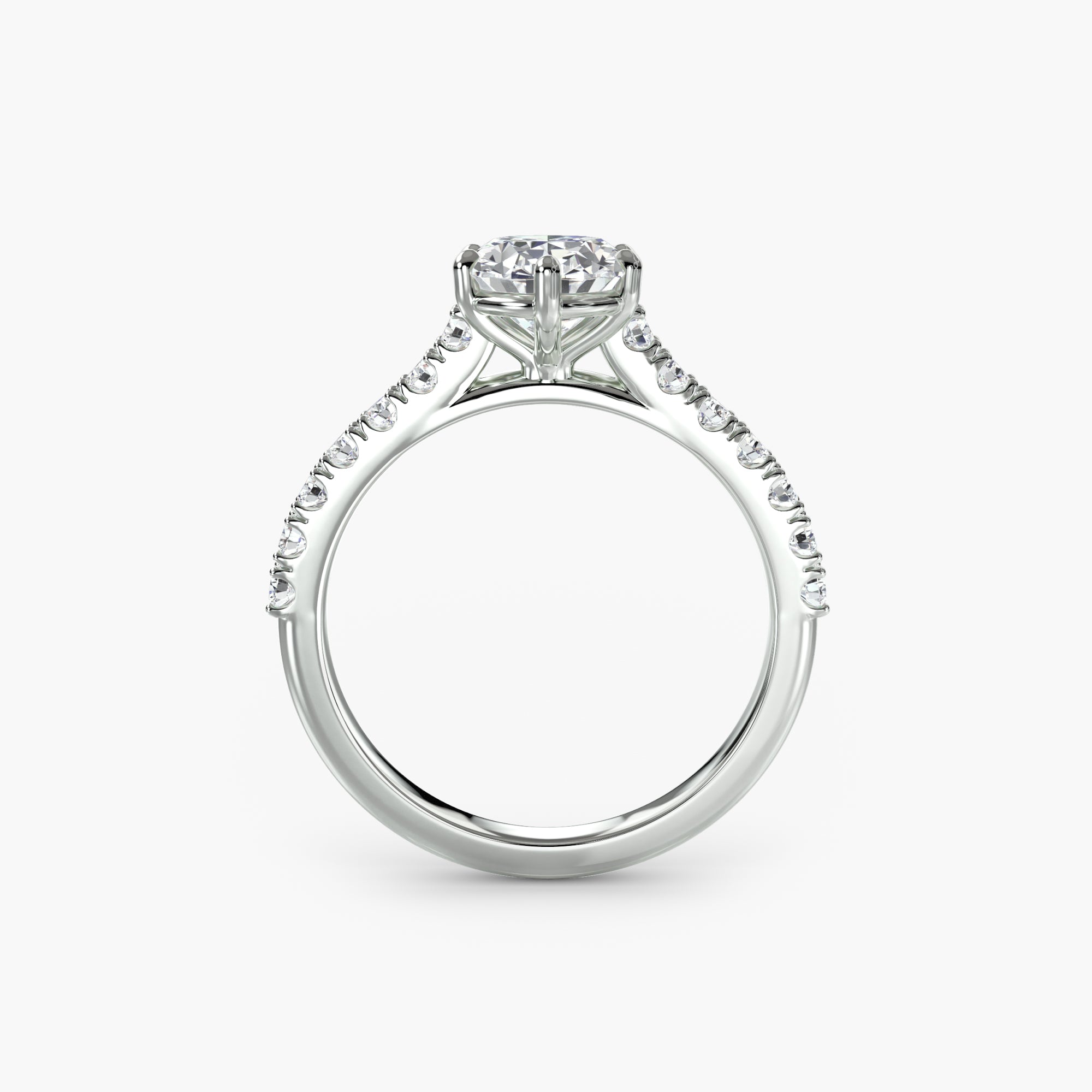 Caterina Solitaire Diamond Ring with Side Stones