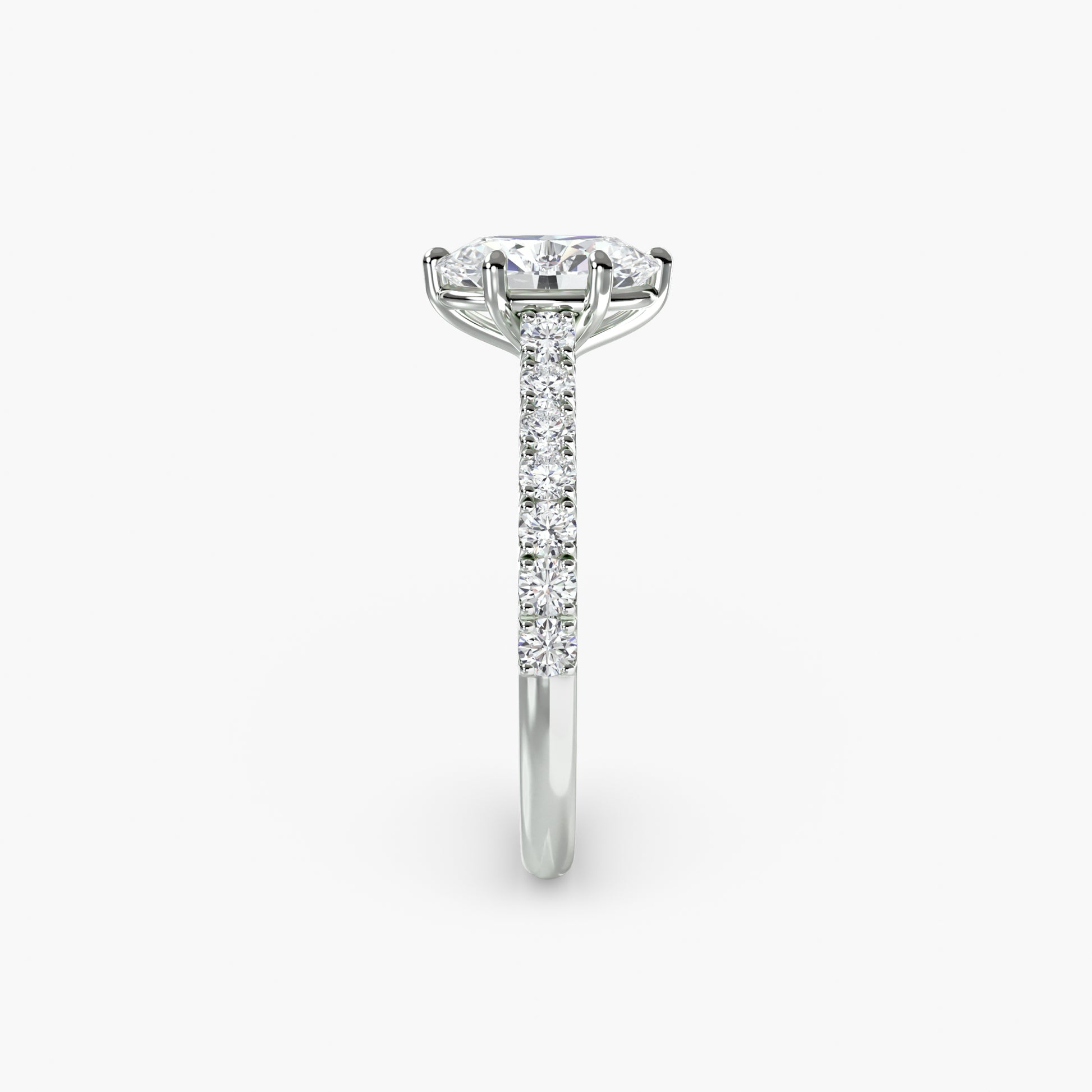 Caterina Solitaire Diamond Ring with Side Stones