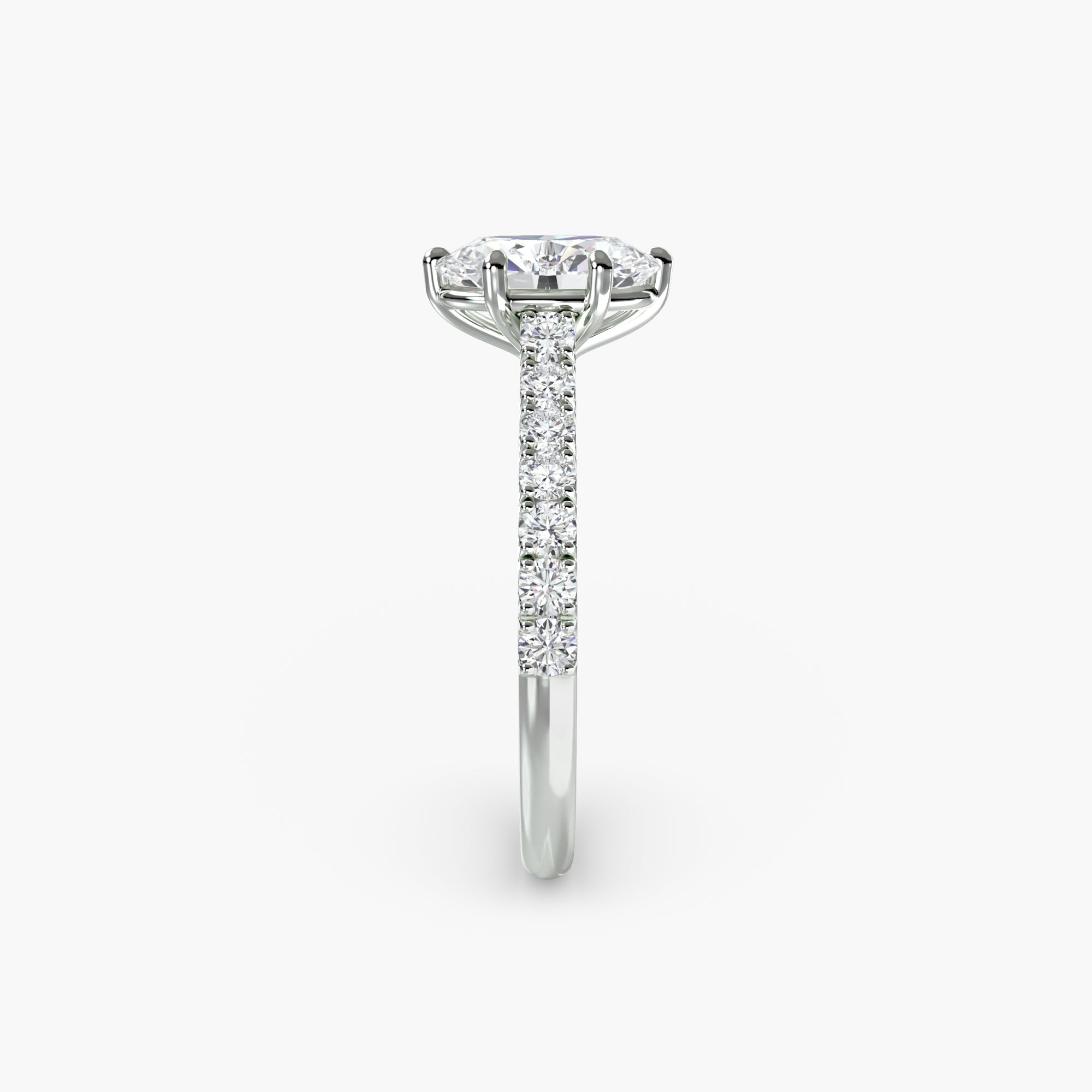 Caterina Solitaire Diamond Ring with Side Stones
