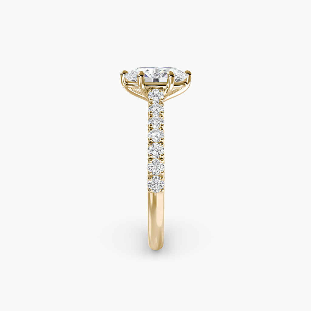 Caterina Solitaire Diamond Ring with Side Stones
