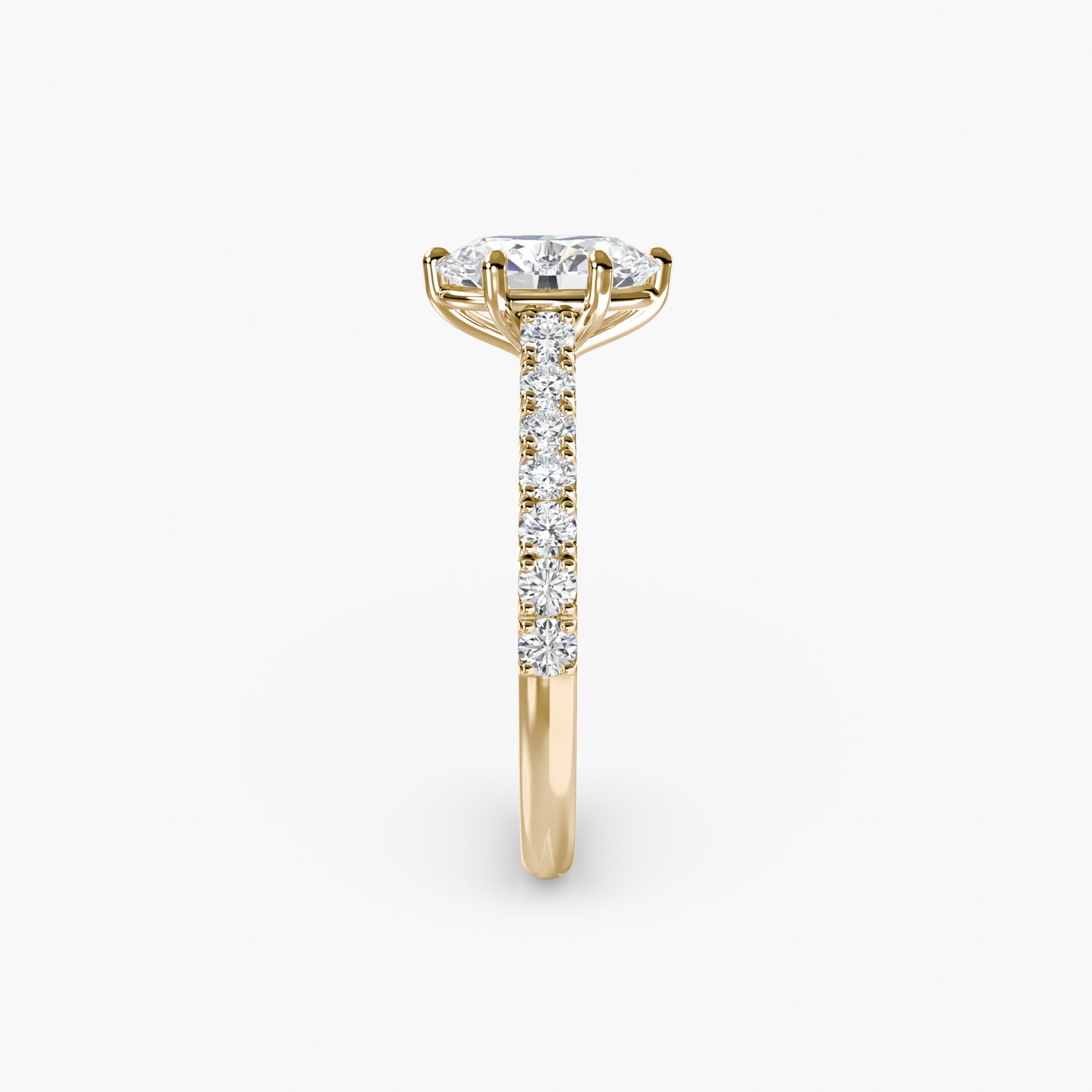 Caterina Solitaire Diamond Ring with Side Stones