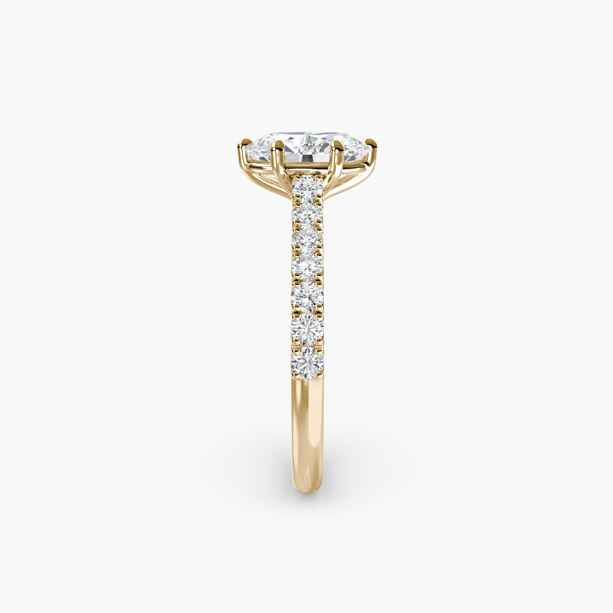 Caterina Solitaire Diamond Ring with Side Stones