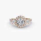 Three-Stone Ring with Halo 2