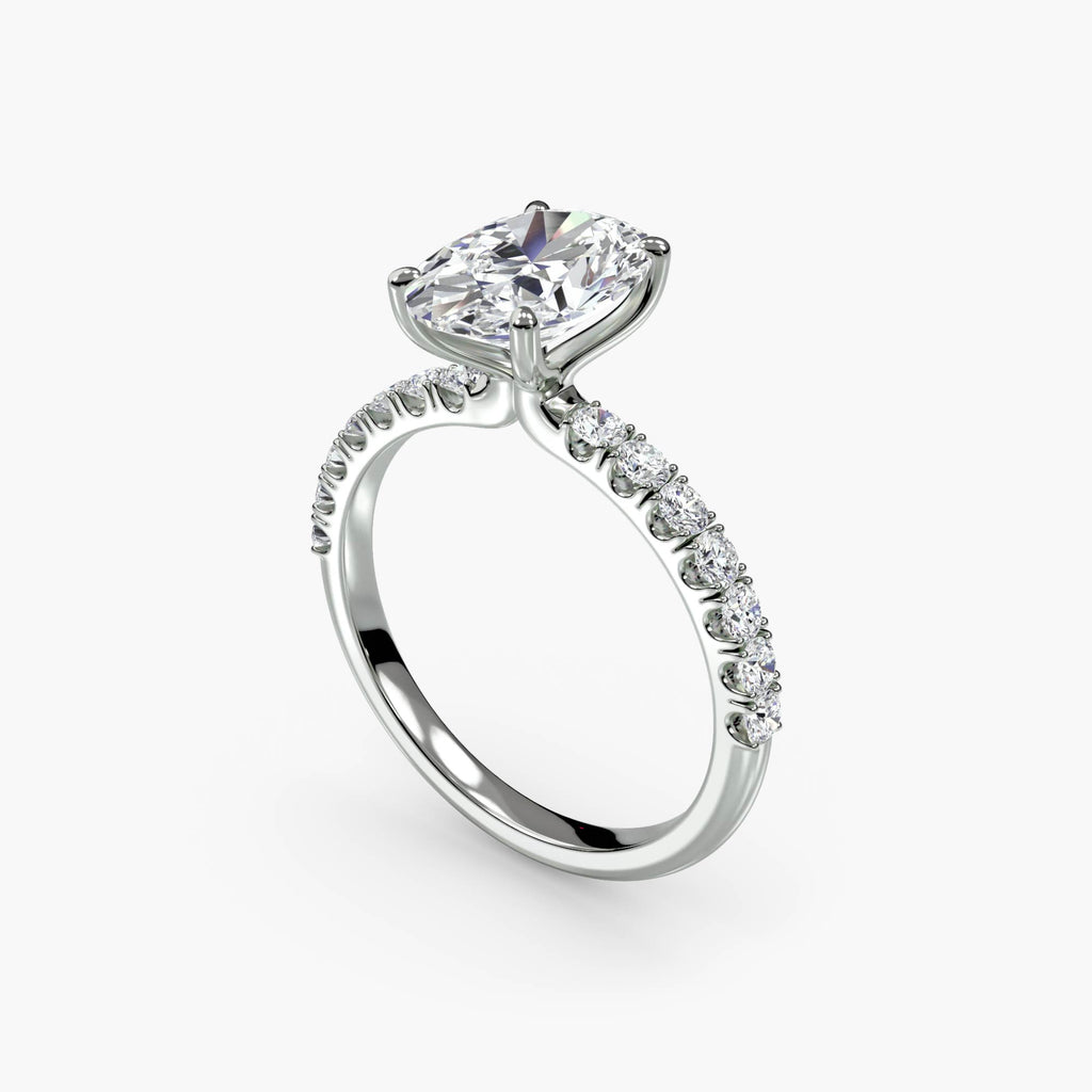 Emilia Solitaire Diamond Ring with Side Stones