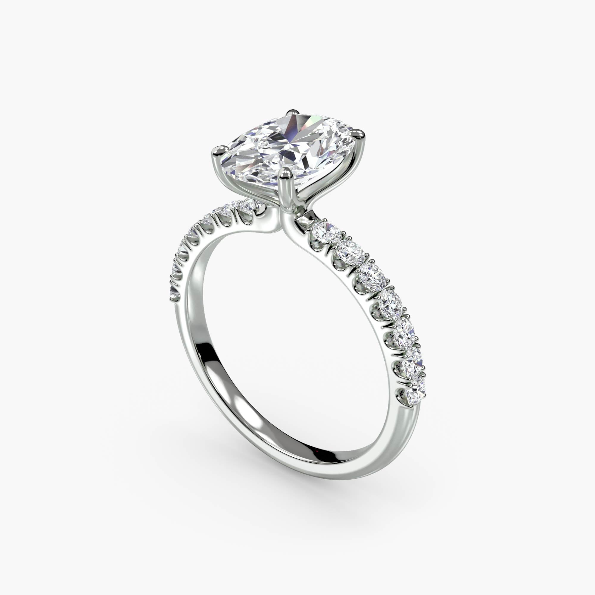 Emilia Solitaire Diamond Ring with Side Stones