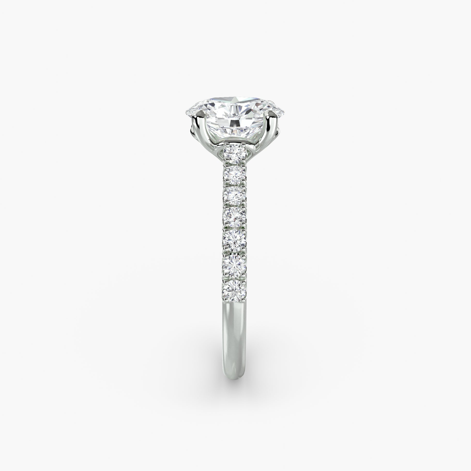 Adelina Solitaire Diamond Ring with Side Stones