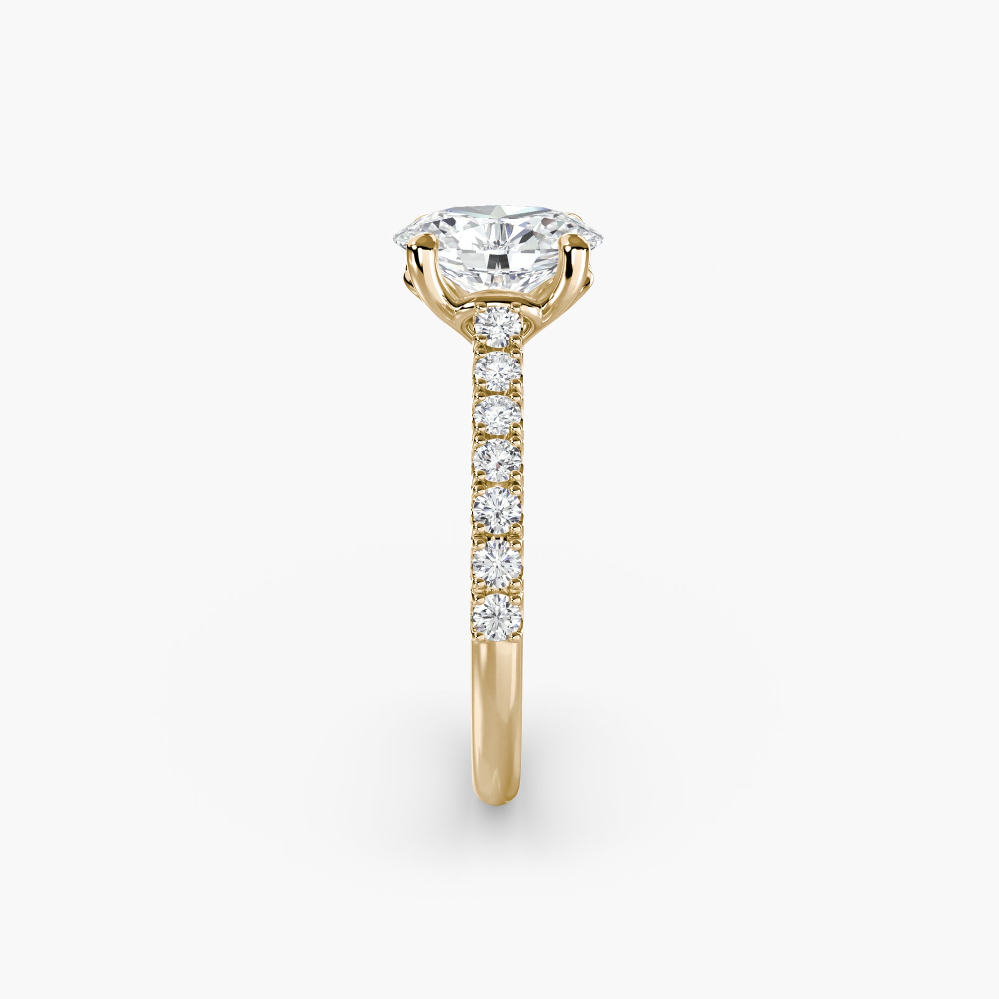 Adelina Solitaire Diamond Ring with Side Stones