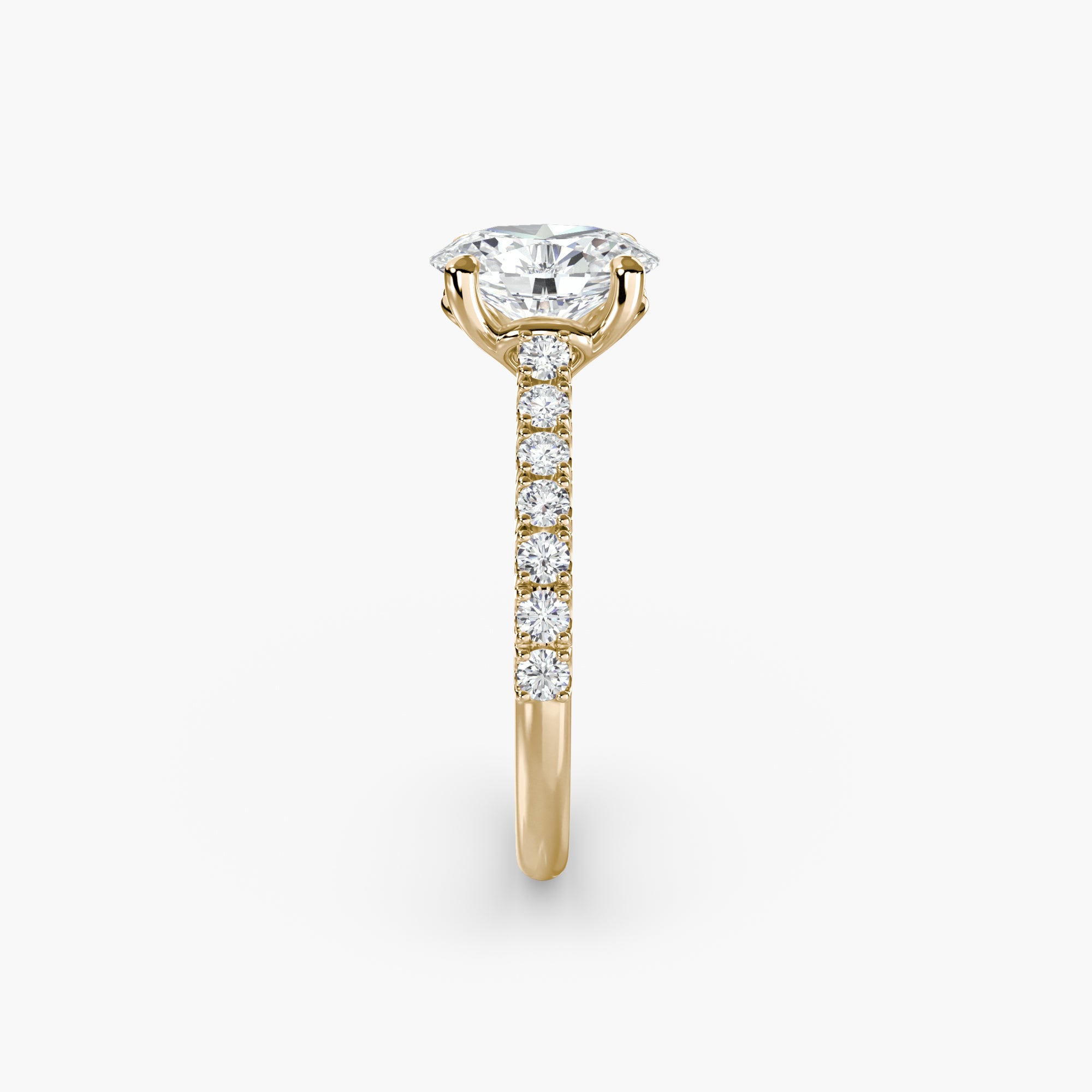 Adelina Solitaire Diamond Ring with Side Stones