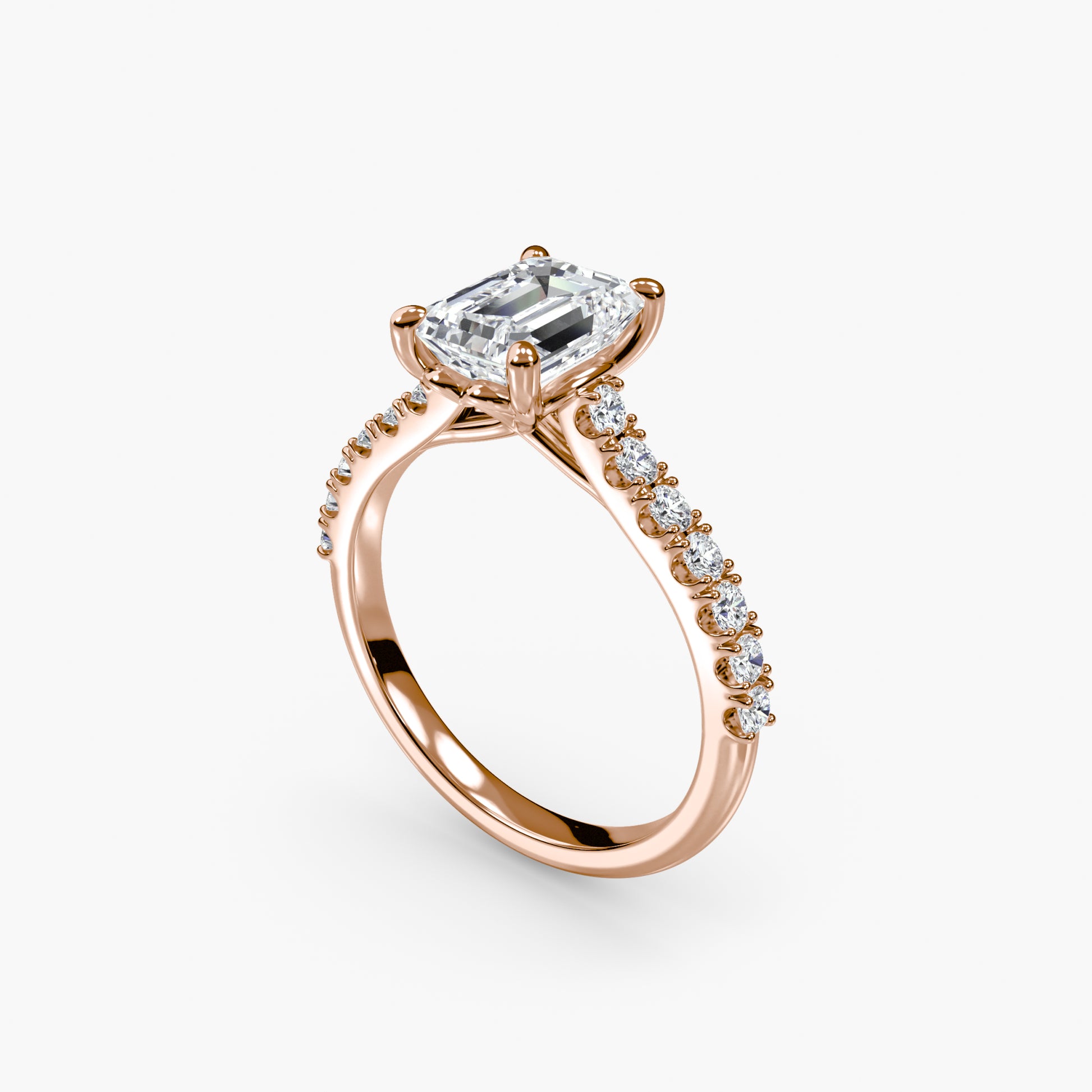 Adelina Solitaire Diamond Ring with Side Stones