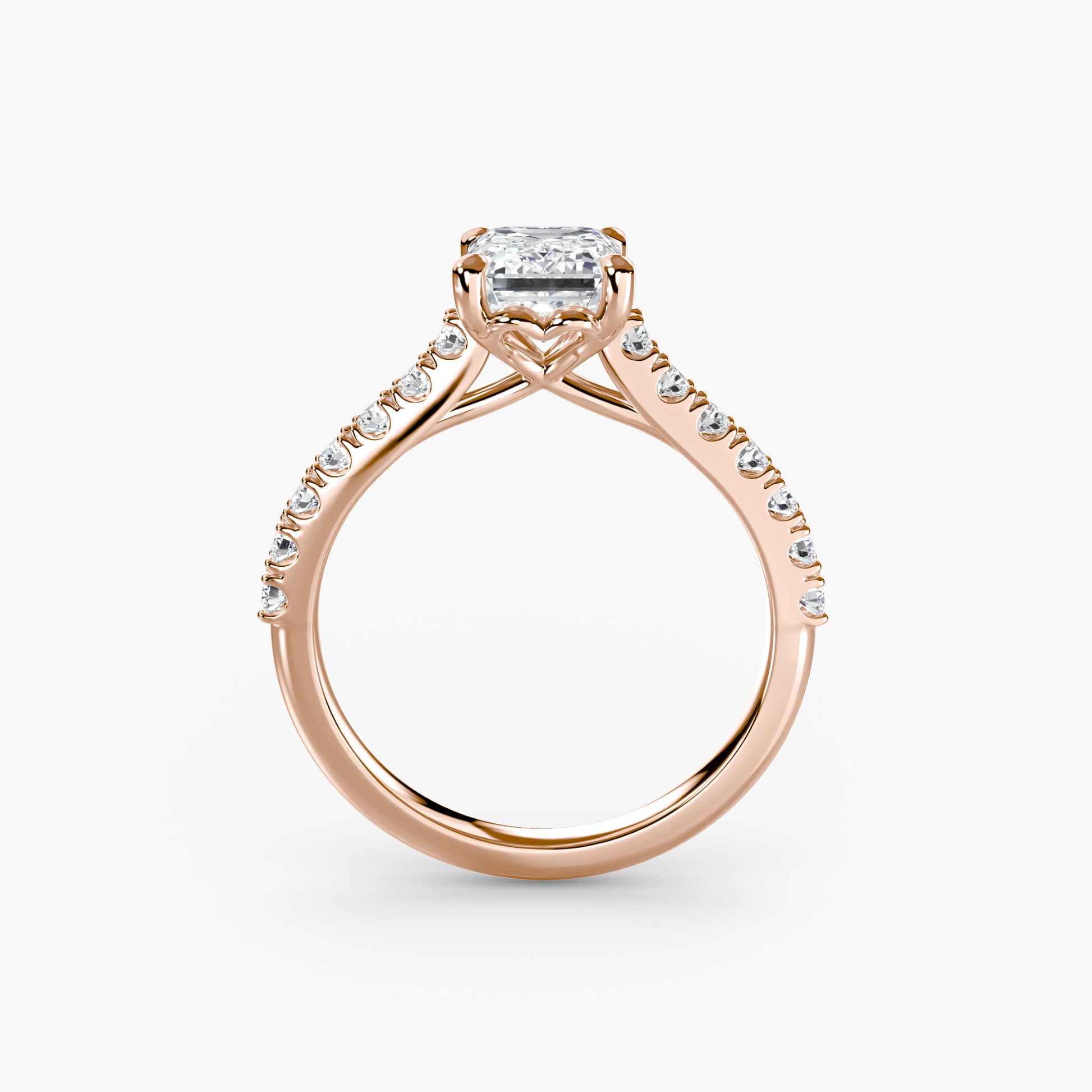 Adelina Solitaire Diamond Ring with Side Stones