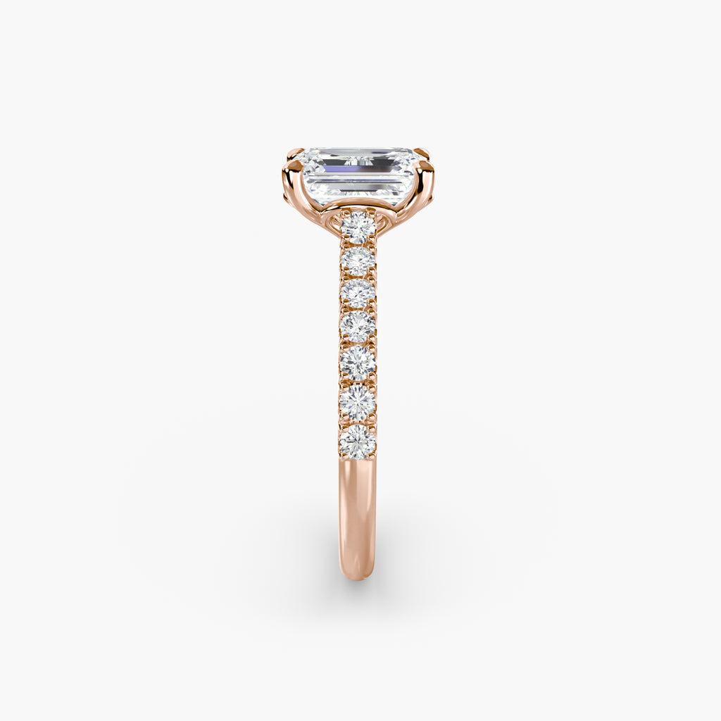 Adelina Solitaire Diamond Ring with Side Stones