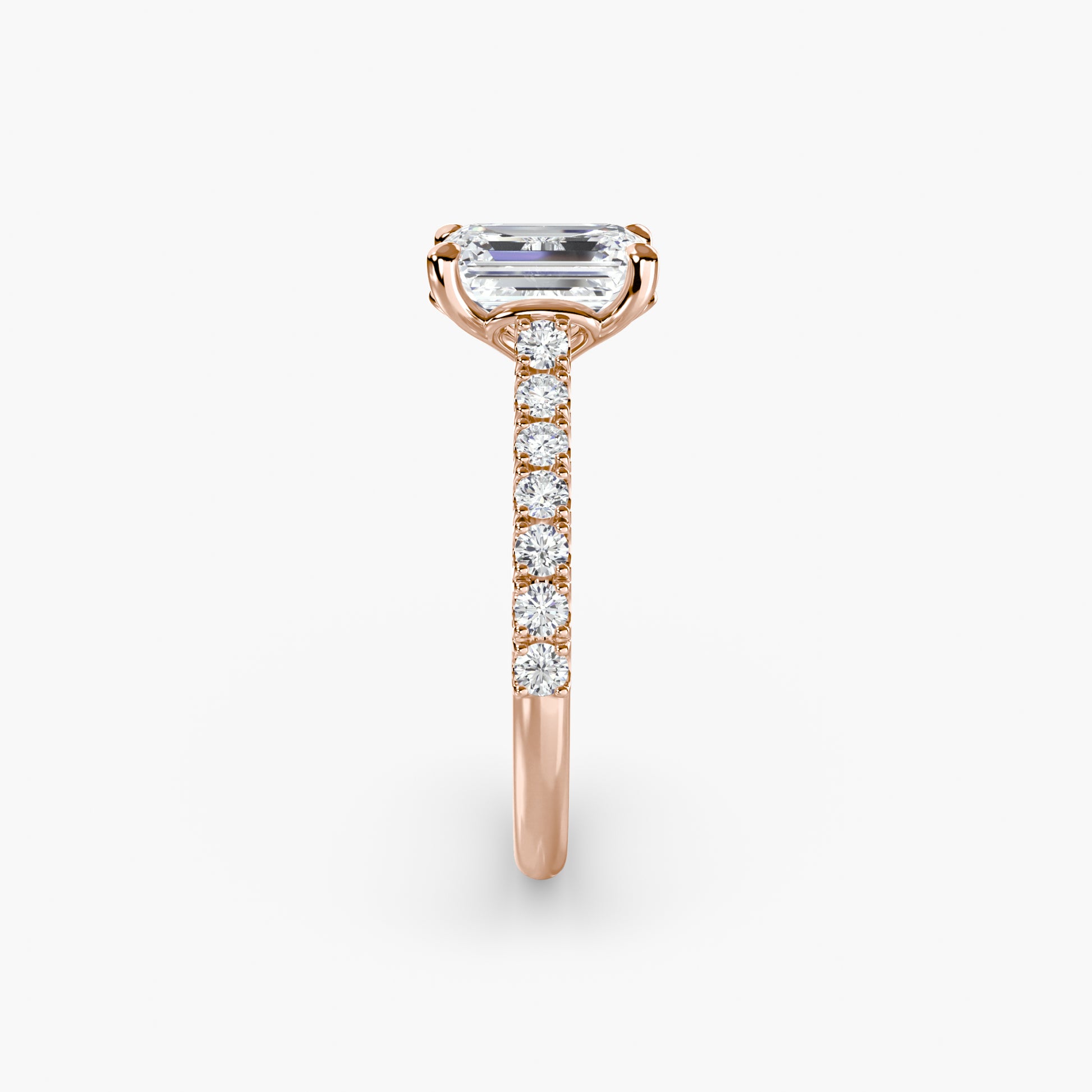 Adelina Solitaire Diamond Ring with Side Stones