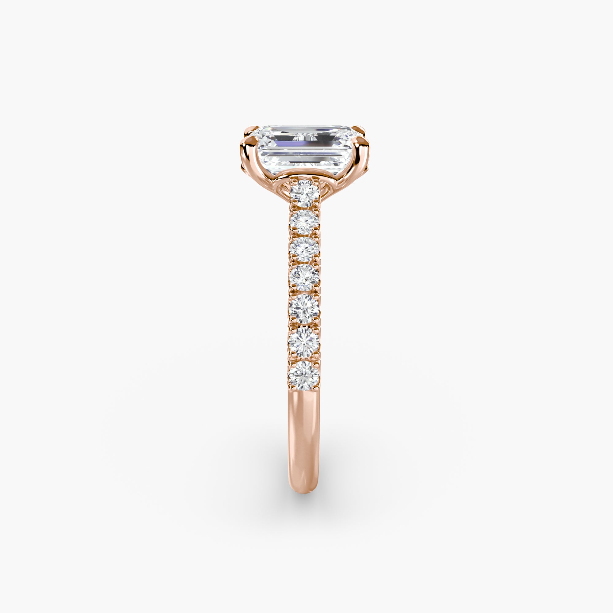 Adelina Solitaire Diamond Ring with Side Stones