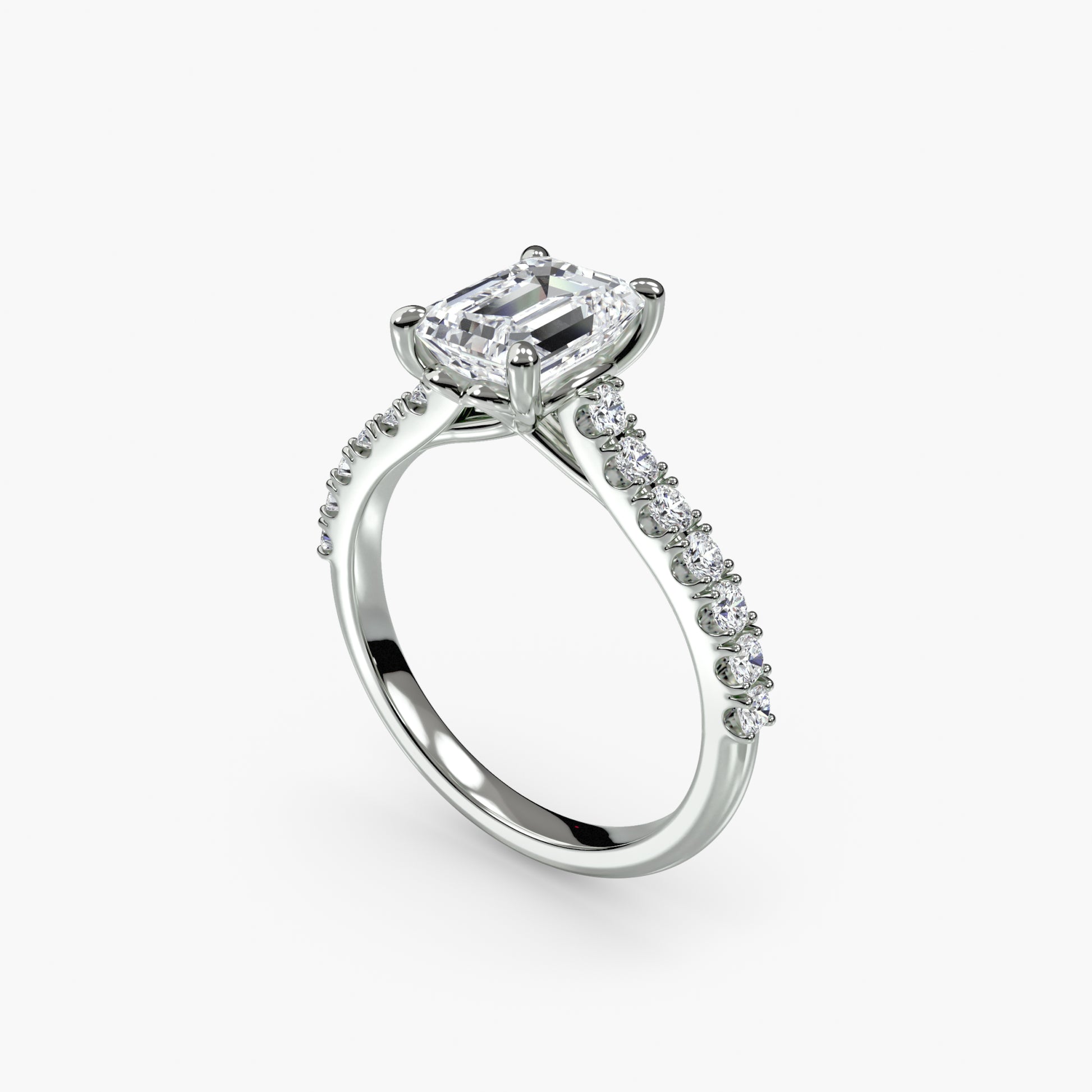 Adelina Solitaire Diamond Ring with Side Stones