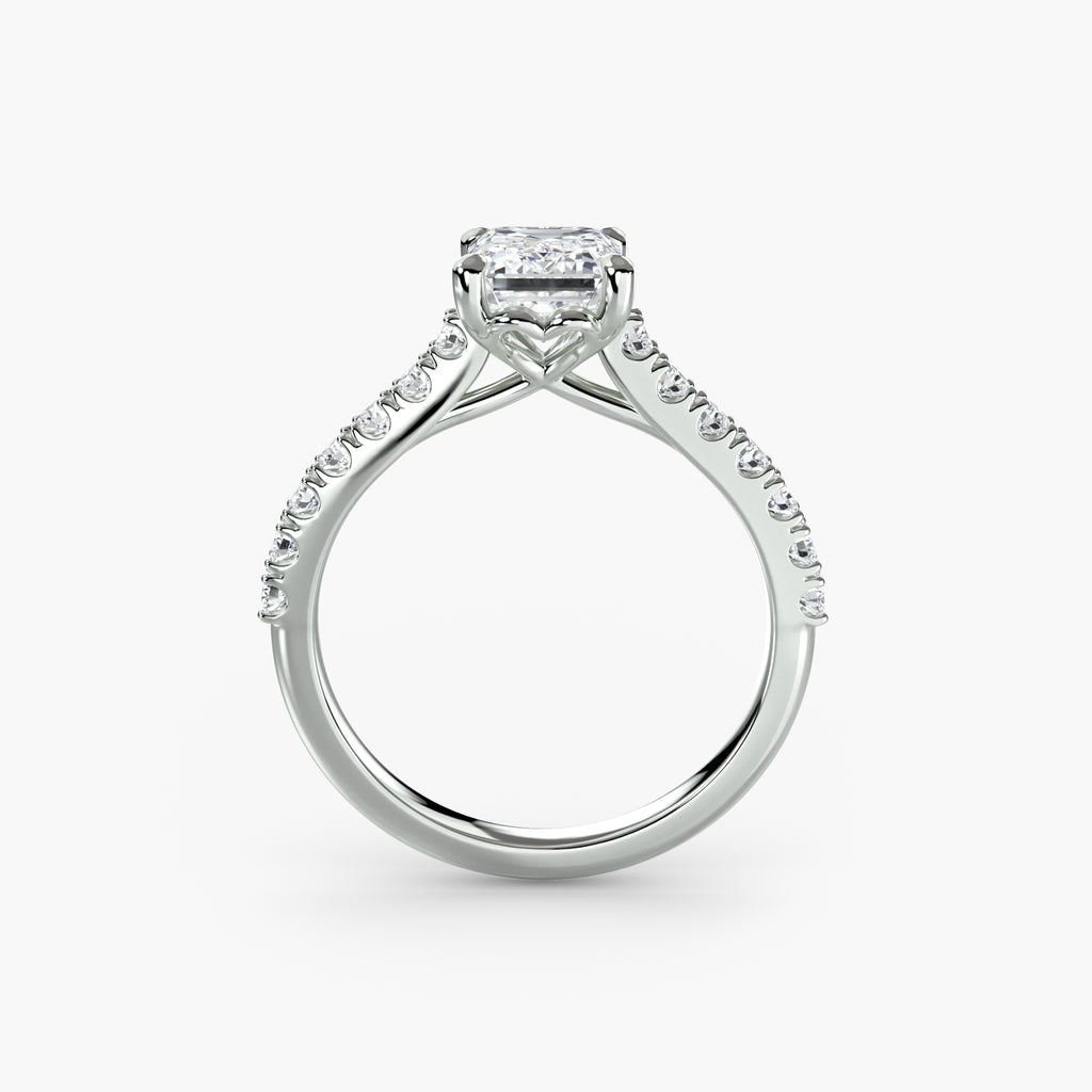 Adelina Solitaire Diamond Ring with Side Stones