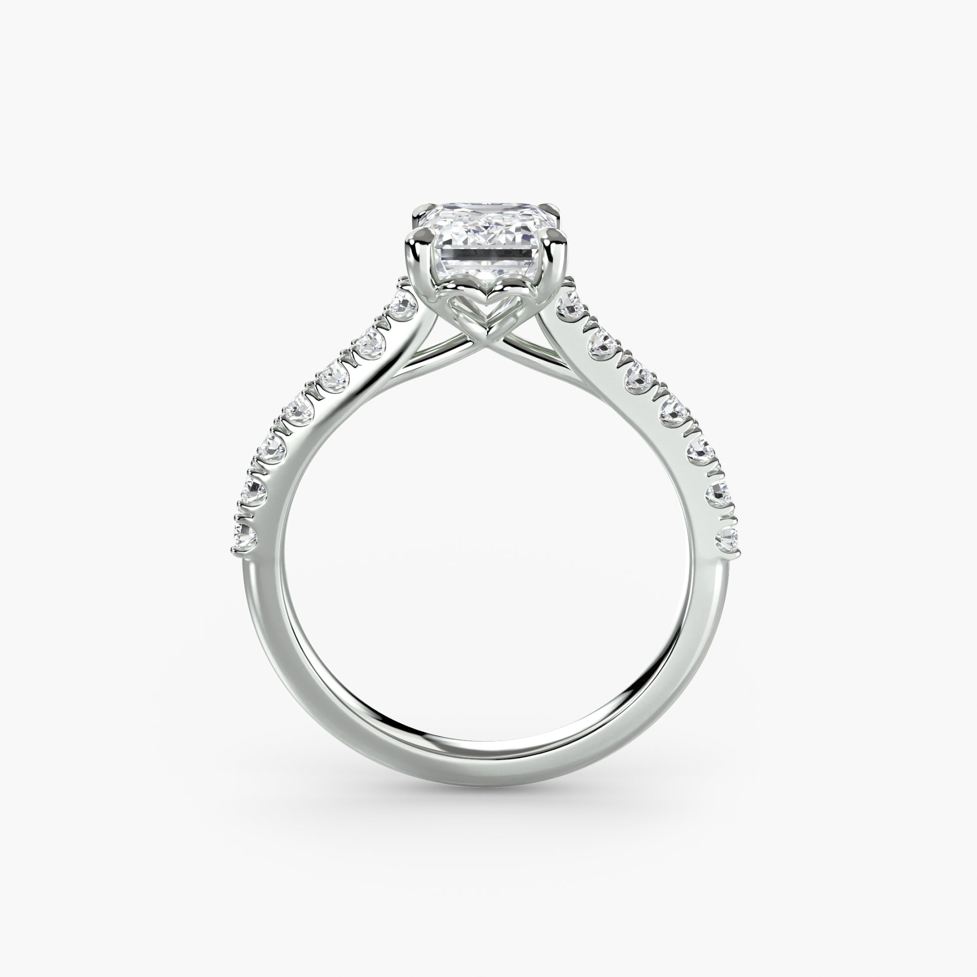 Adelina Solitaire Diamond Ring with Side Stones