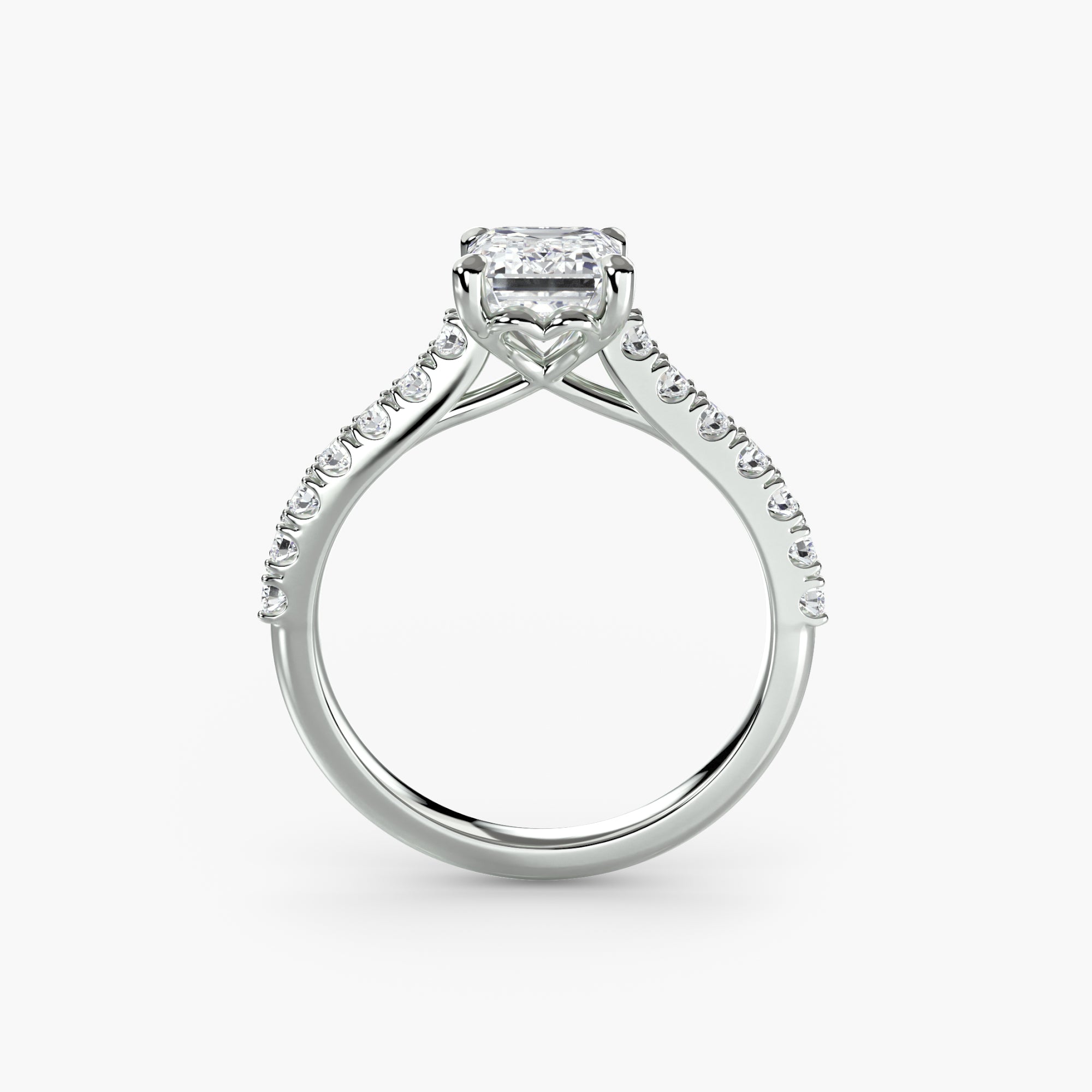 Adelina Solitaire Diamond Ring with Side Stones