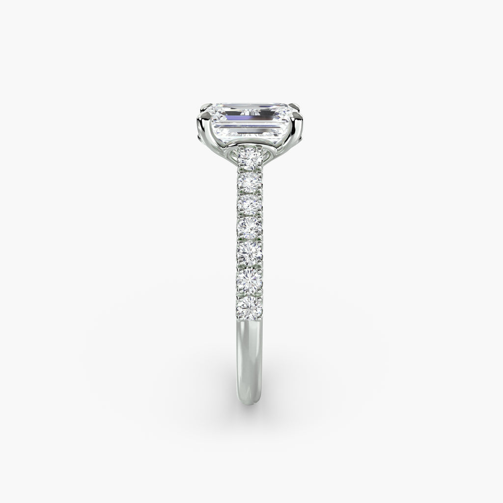 Adelina Solitaire Diamond Ring with Side Stones