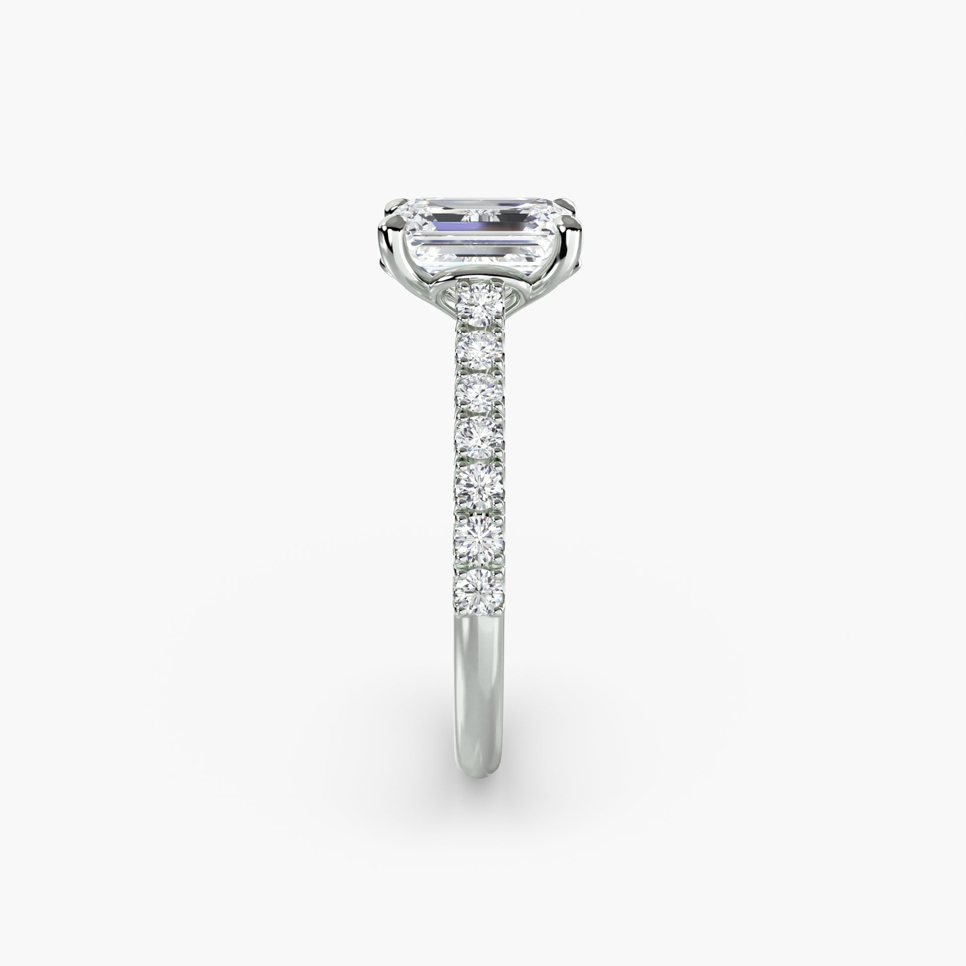Adelina Solitaire Diamond Ring with Side Stones