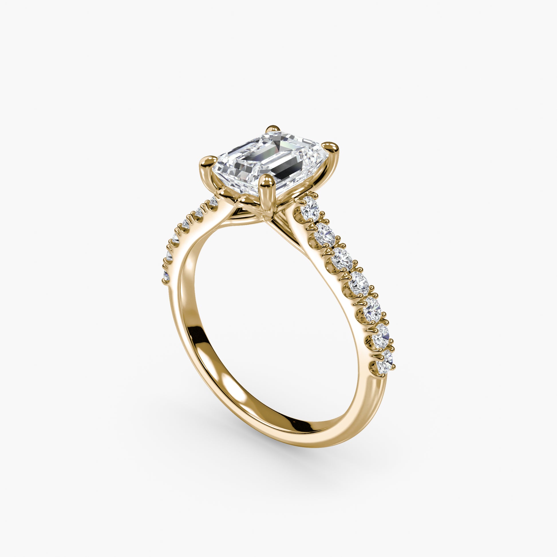 Adelina Solitaire Diamond Ring with Side Stones