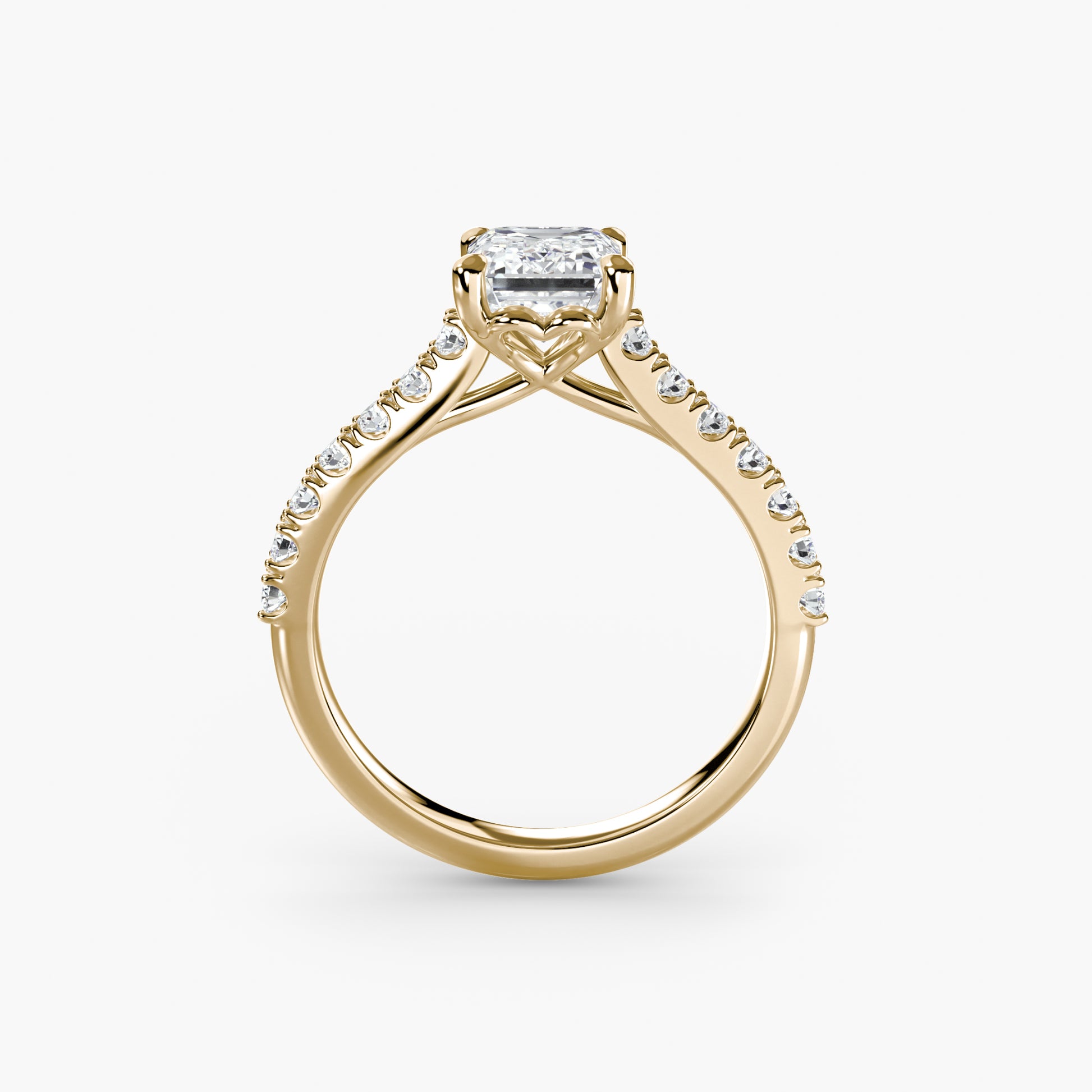 Adelina Solitaire Diamond Ring with Side Stones