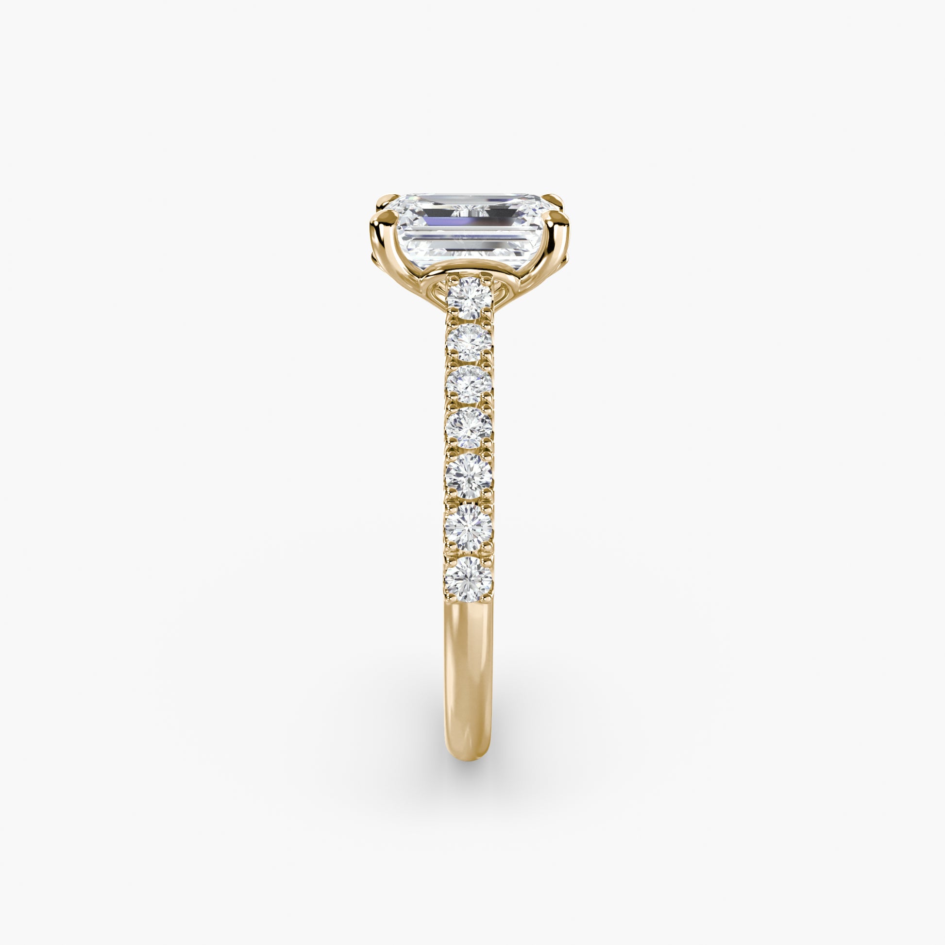 Adelina Solitaire Diamond Ring with Side Stones