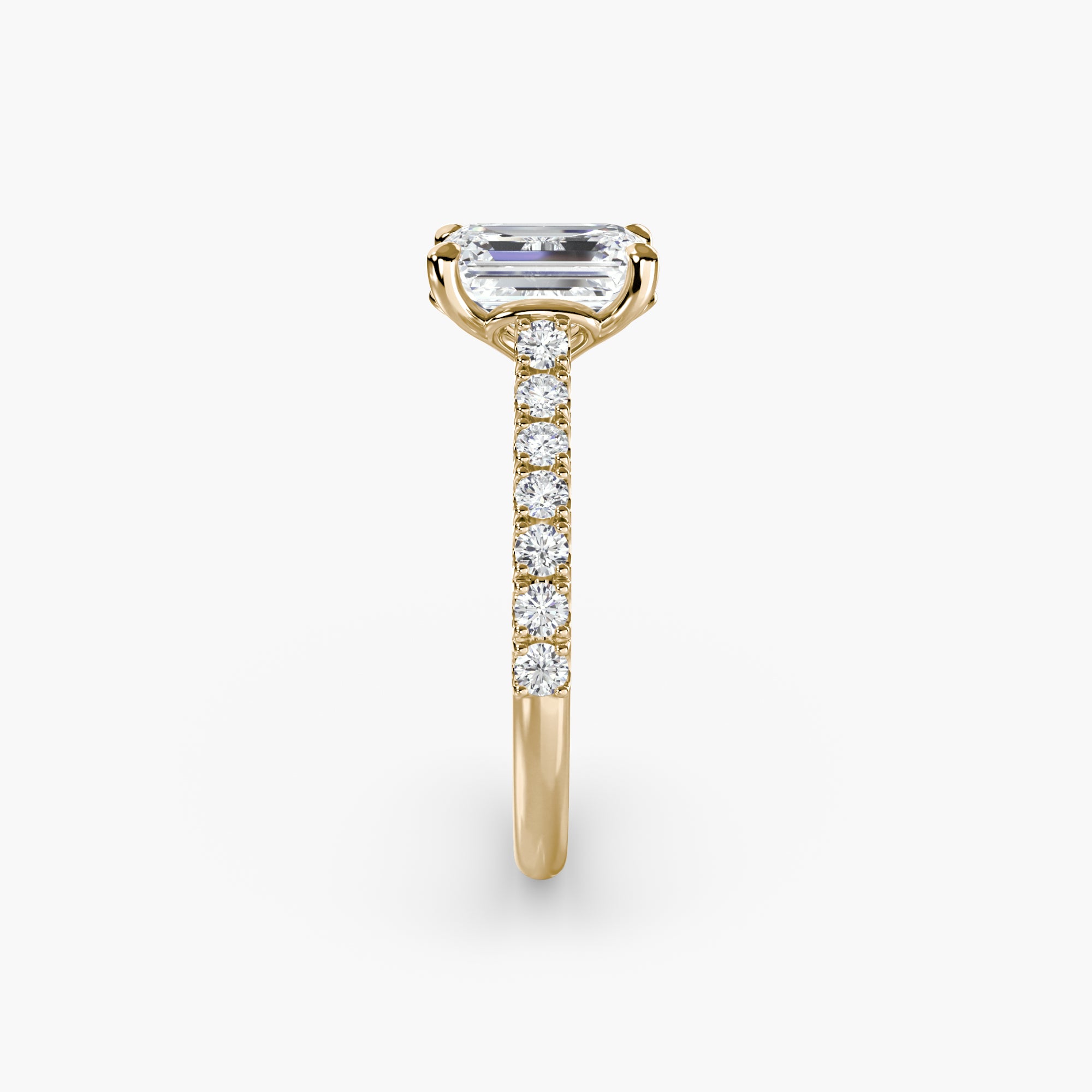 Adelina Solitaire Diamond Ring with Side Stones